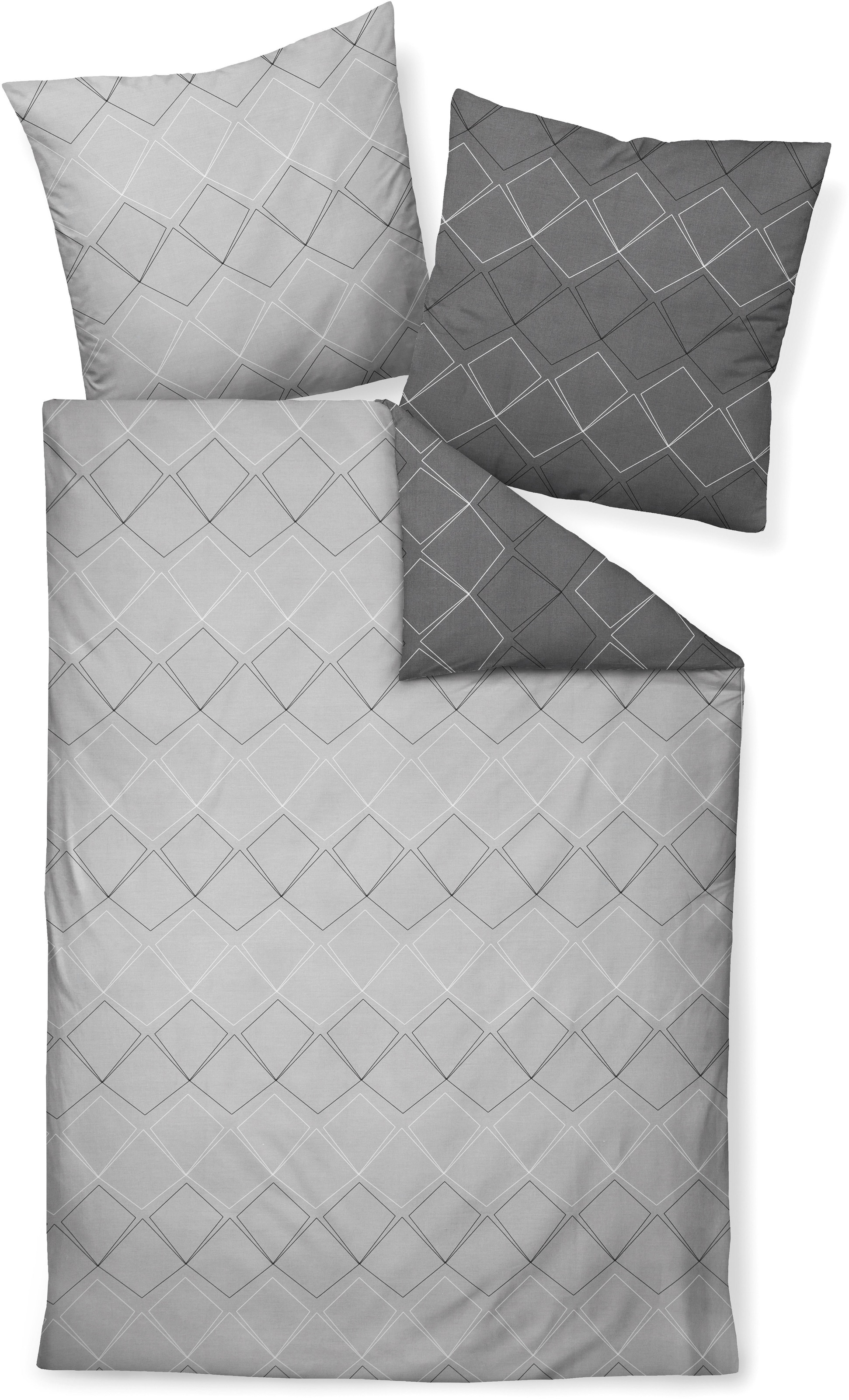 Janine Wendebettwäsche »J. D. 87053«, Bettwäsche aus Baumwolle, Bettwäsche mit Rauten-Design