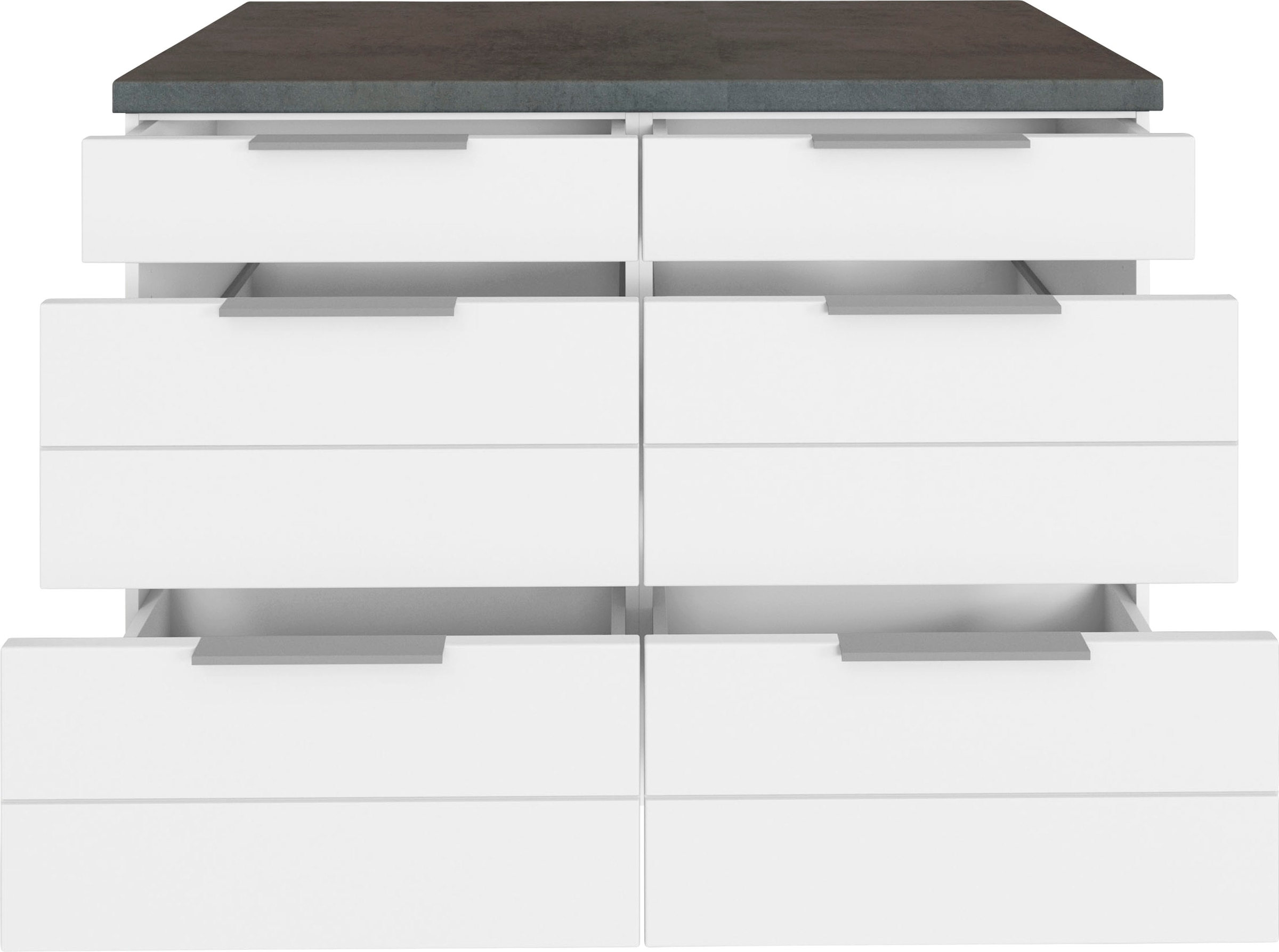 KOCHSTATION Unterschrank »KS-Luhe«, 120 cm breit, für viel Stauraum, MDF-Fronten mit waagerechter Lisene