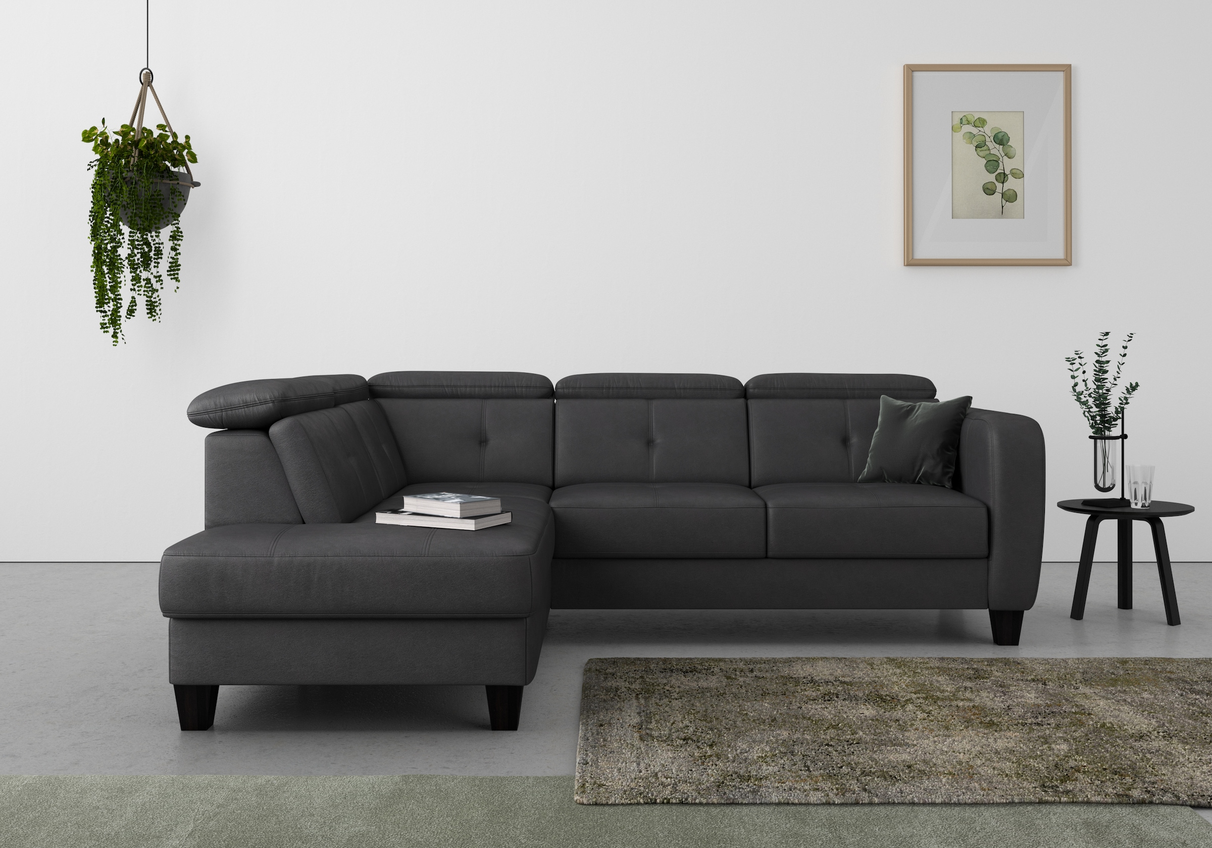 sit&more Ecksofa "Belluci L-Form", inklusive Federkern, wahlweise mit Bettf günstig online kaufen