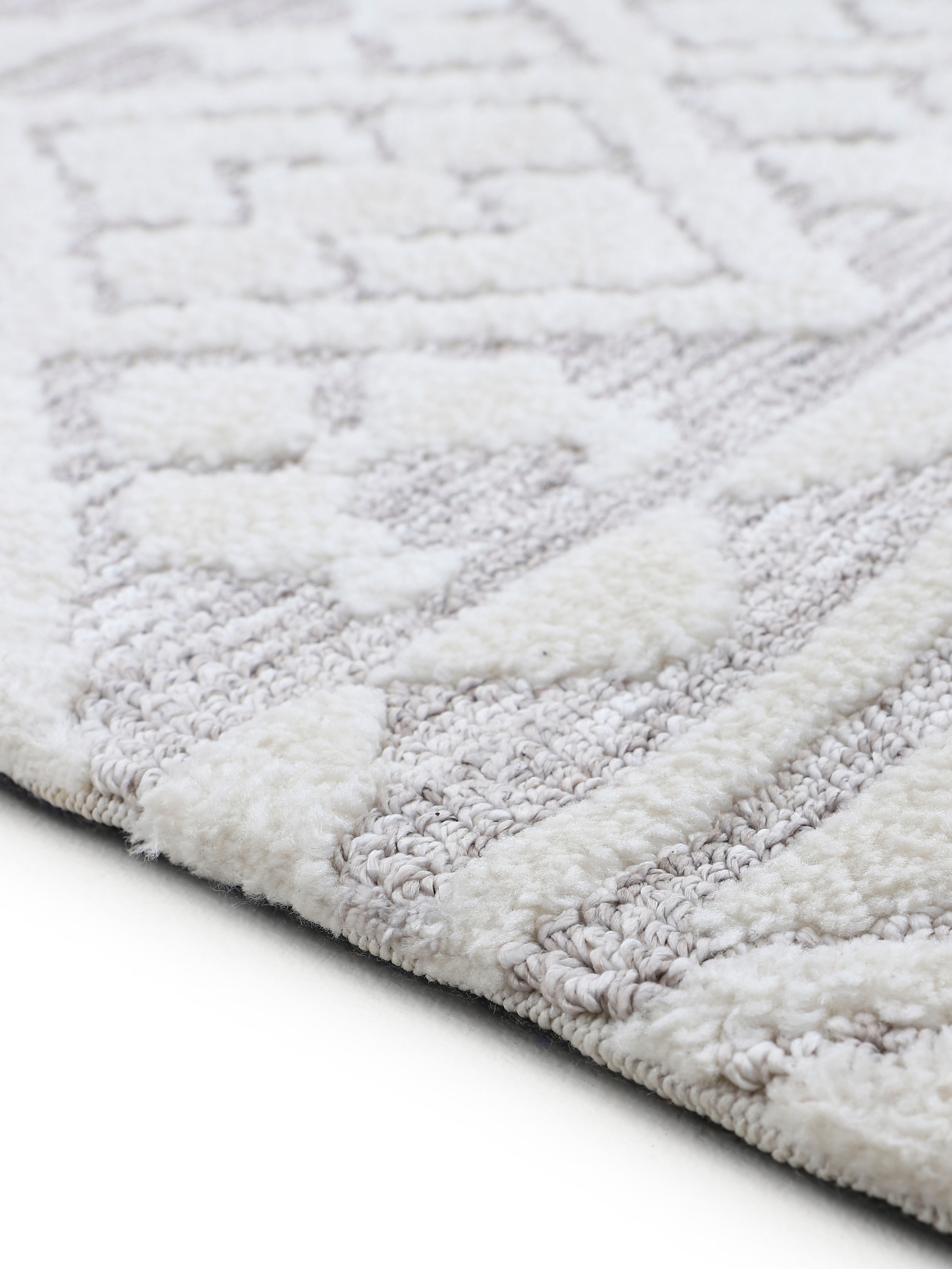 carpetfine Teppich »Holly 2«, rechteckig, 12 mm Höhe, Rauten Motiv, Hoch-Tief Struktur, Wohnzimmer