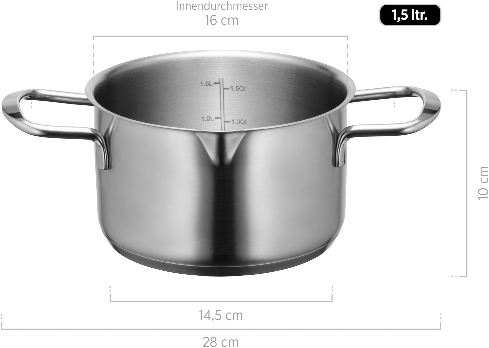 MÄSER Bratentopf »Kochtopf Sanvito, Edelstahl« Set, Topf inkl. Deckel, 1 Stk. tlg. Edelstahl 18/10