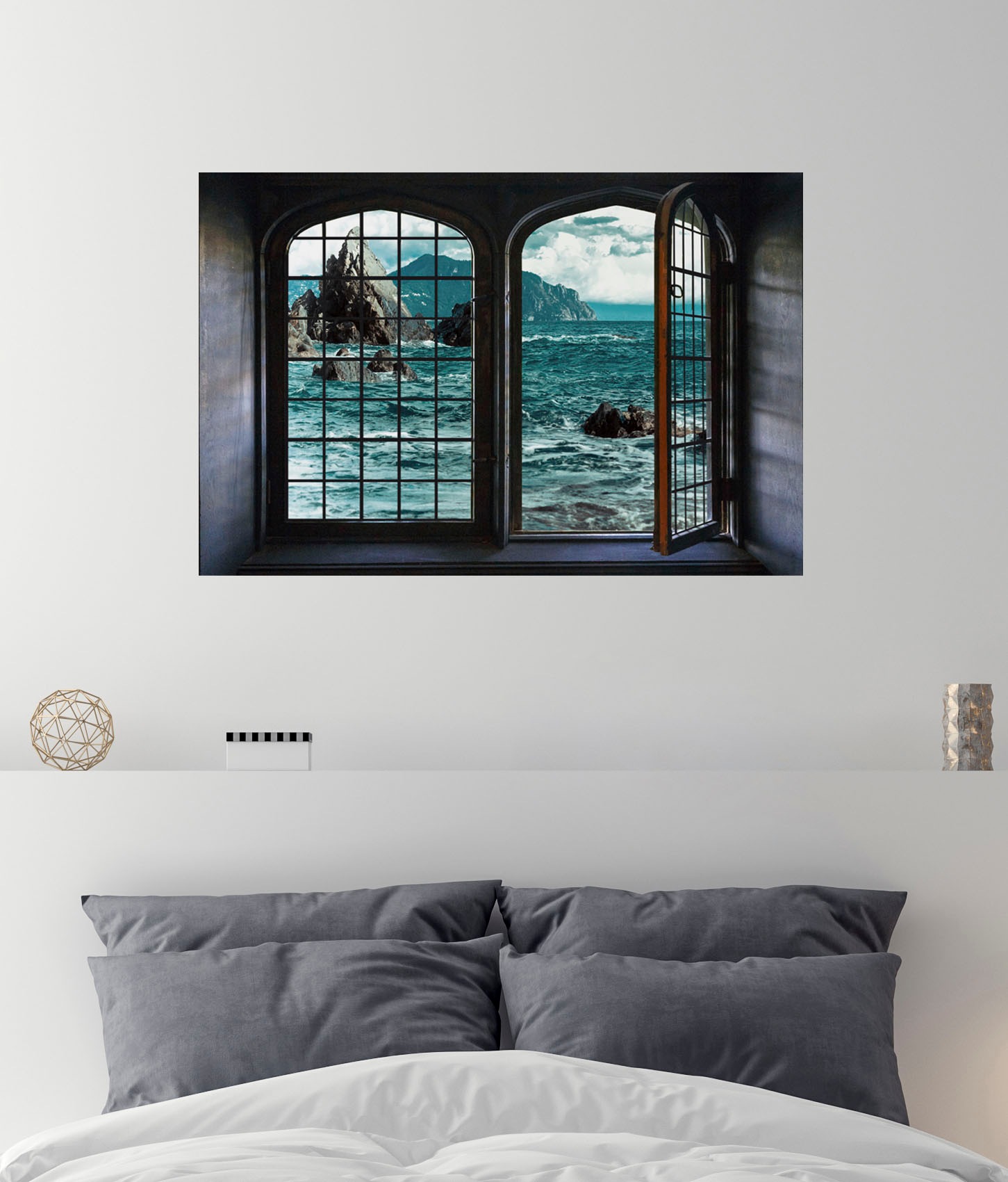 queence Wandsticker »Meer«, Wandsticker, Wandbild, selbstklebend, 3D, Fenster