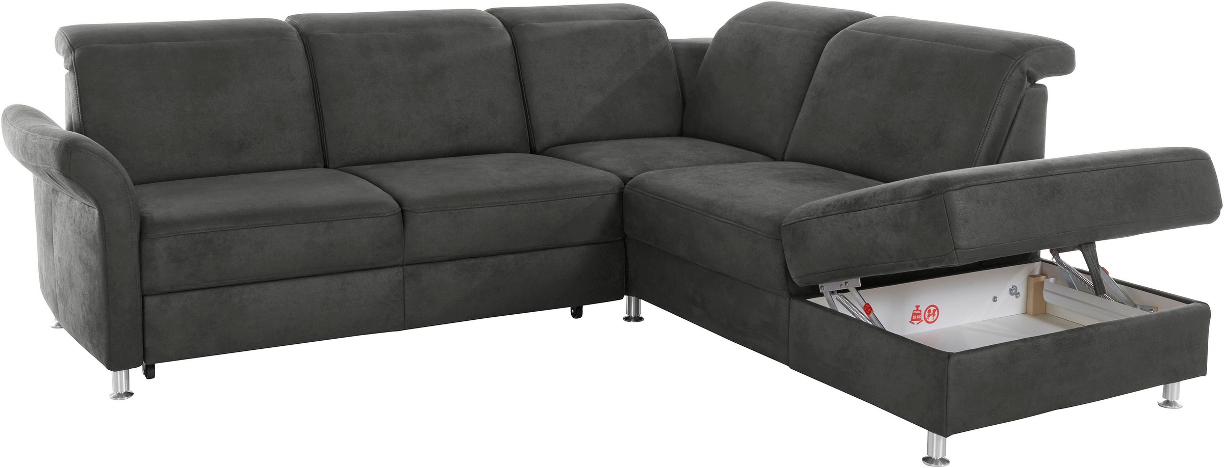 sit&more Ecksofa »Darwin L-Form«, inklusive Federkern, wahlweise mit Kopfteilverstellung, Bettfunktion