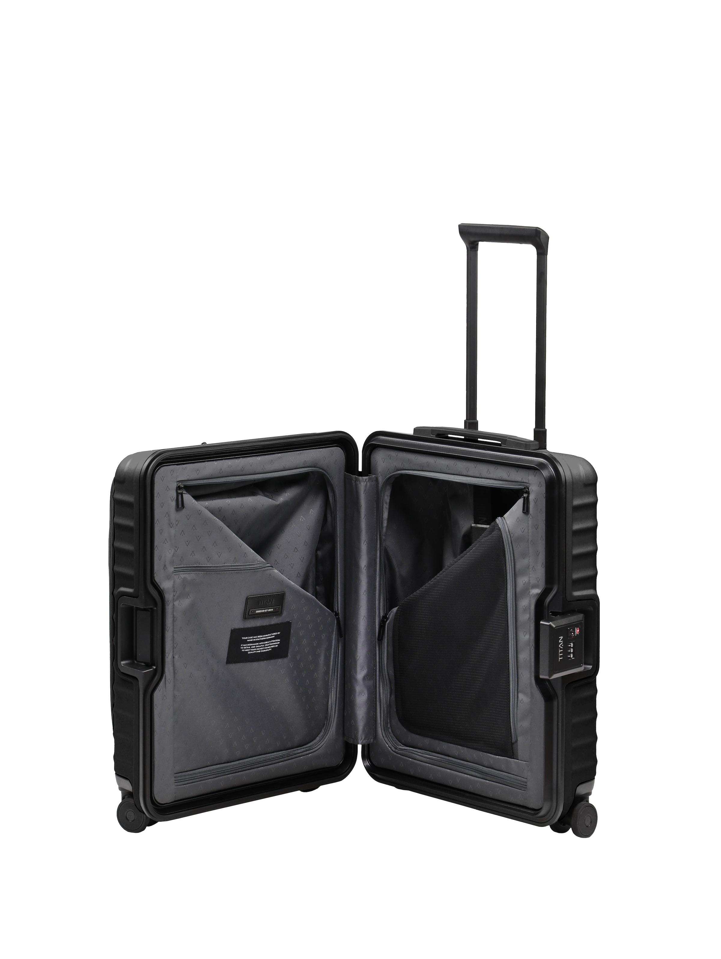 TITAN® Trolley »OVERSEAS Koffer Hartschale« 42 l 4 Rollen mit TSA-Rahmenschloss, Mono-Lock und kratzresistenter Oberfläche