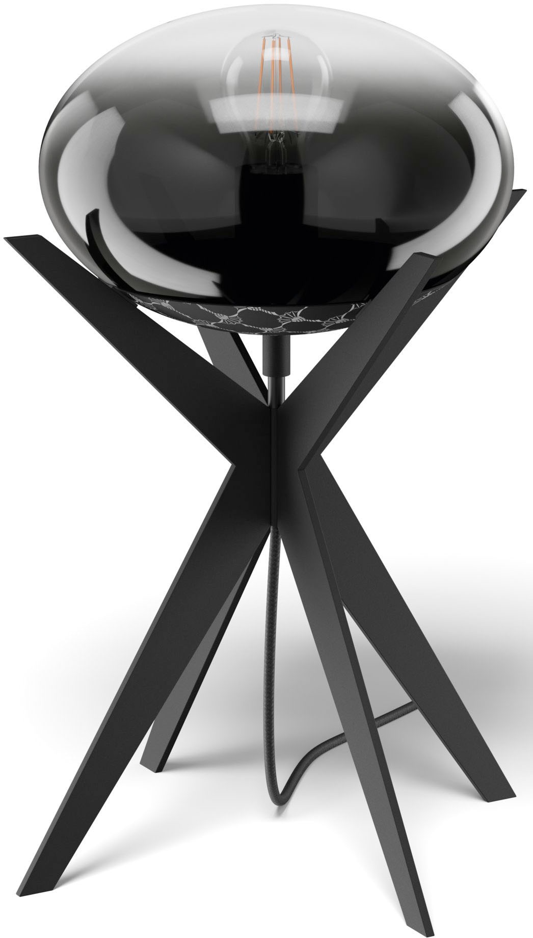 Joop! Tischleuchte »CURVES Extra-White-Glaskugel mit auf feinem Farbverlauf mit kaufen Rechnung zu LIGHTS«, Rauchglas-Optik