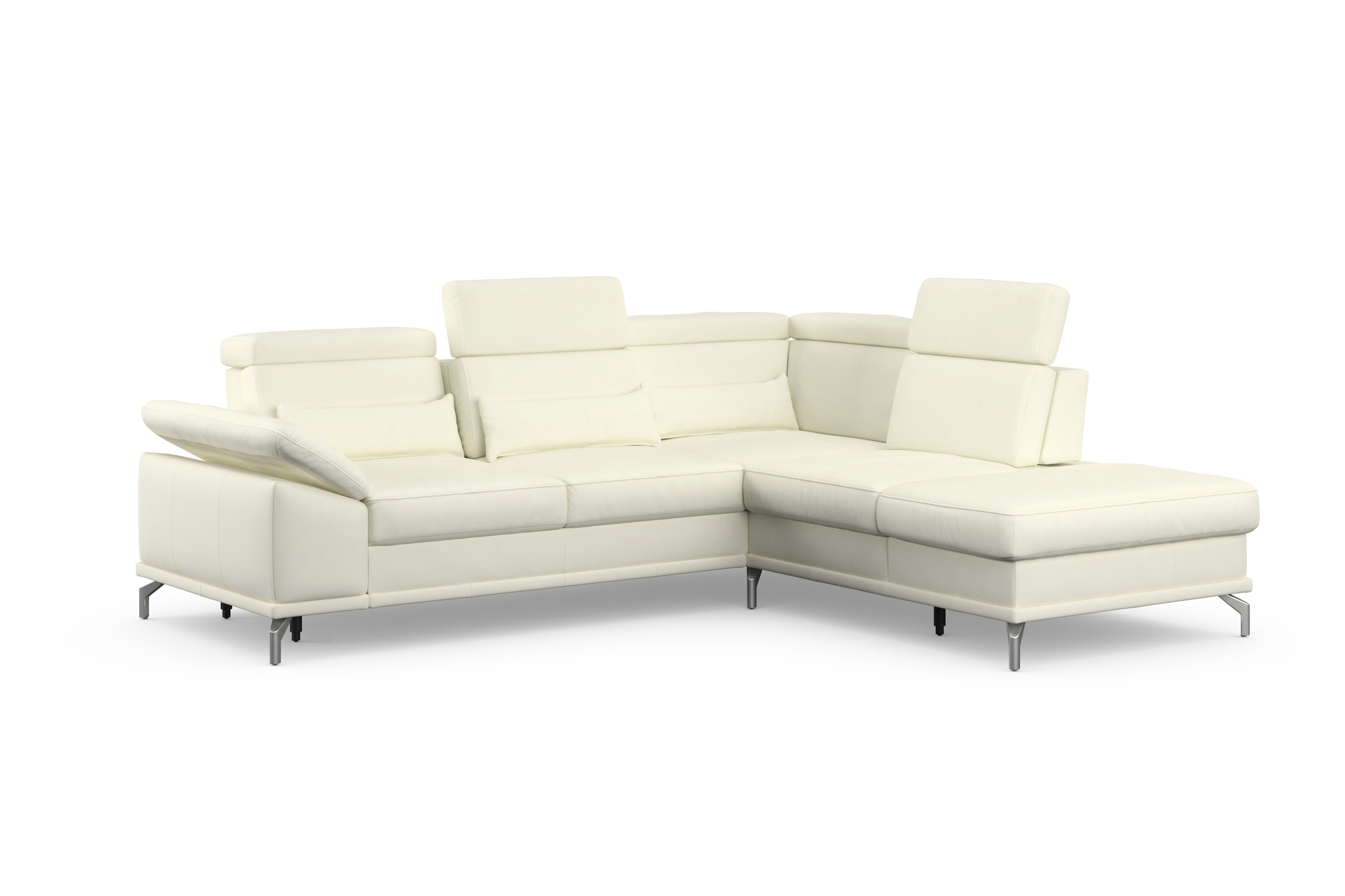 sit&more Ecksofa »Cabrio L-Form, mit Sitztiefenverstellung, Arm- und Kopfteilverstellung«, 3 Nierenkissen, Federkern, optional Bettfunktion und Stauraum