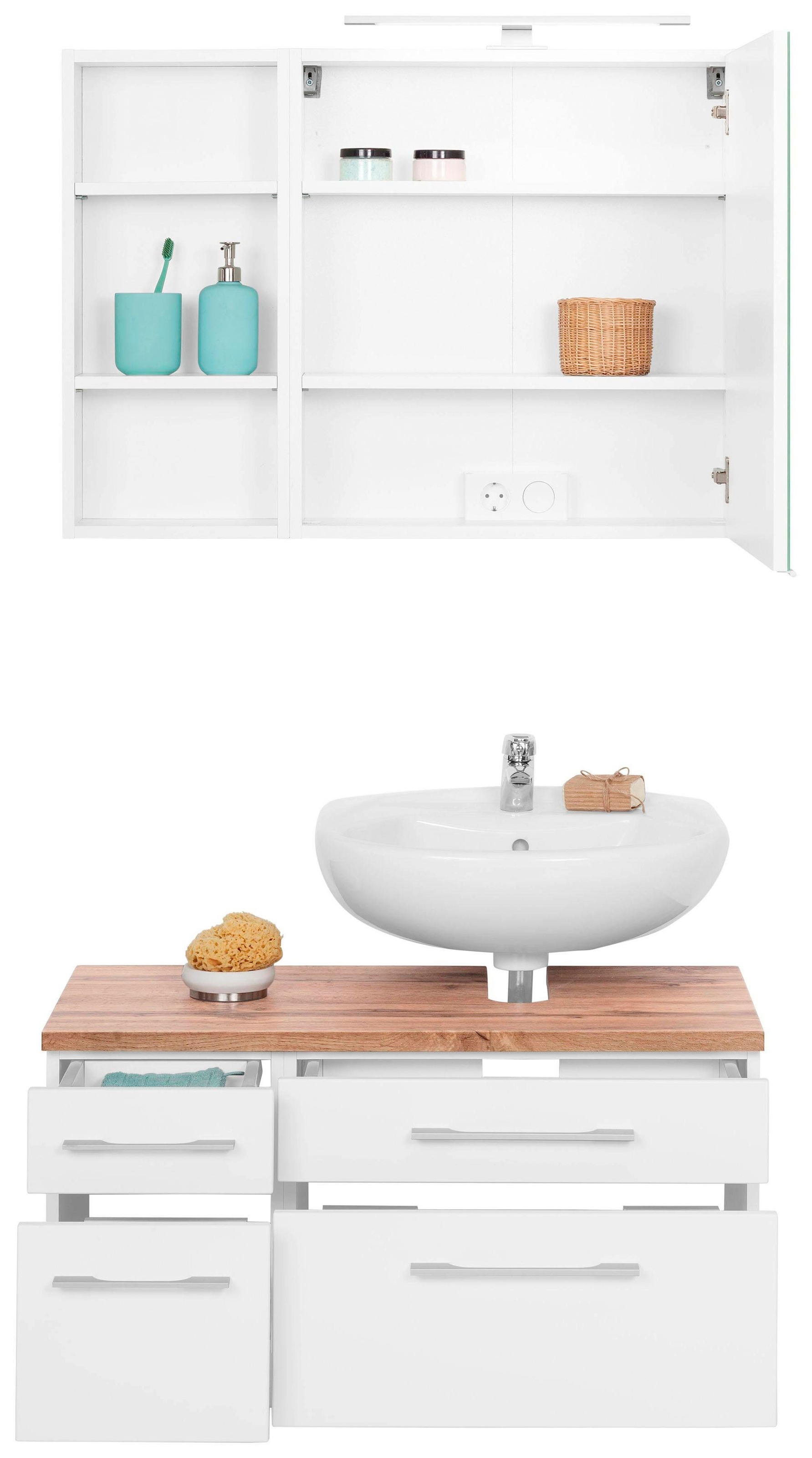 welltime Badmöbel-Set »Davos« 3 Stk. tlg. günstig online kaufen