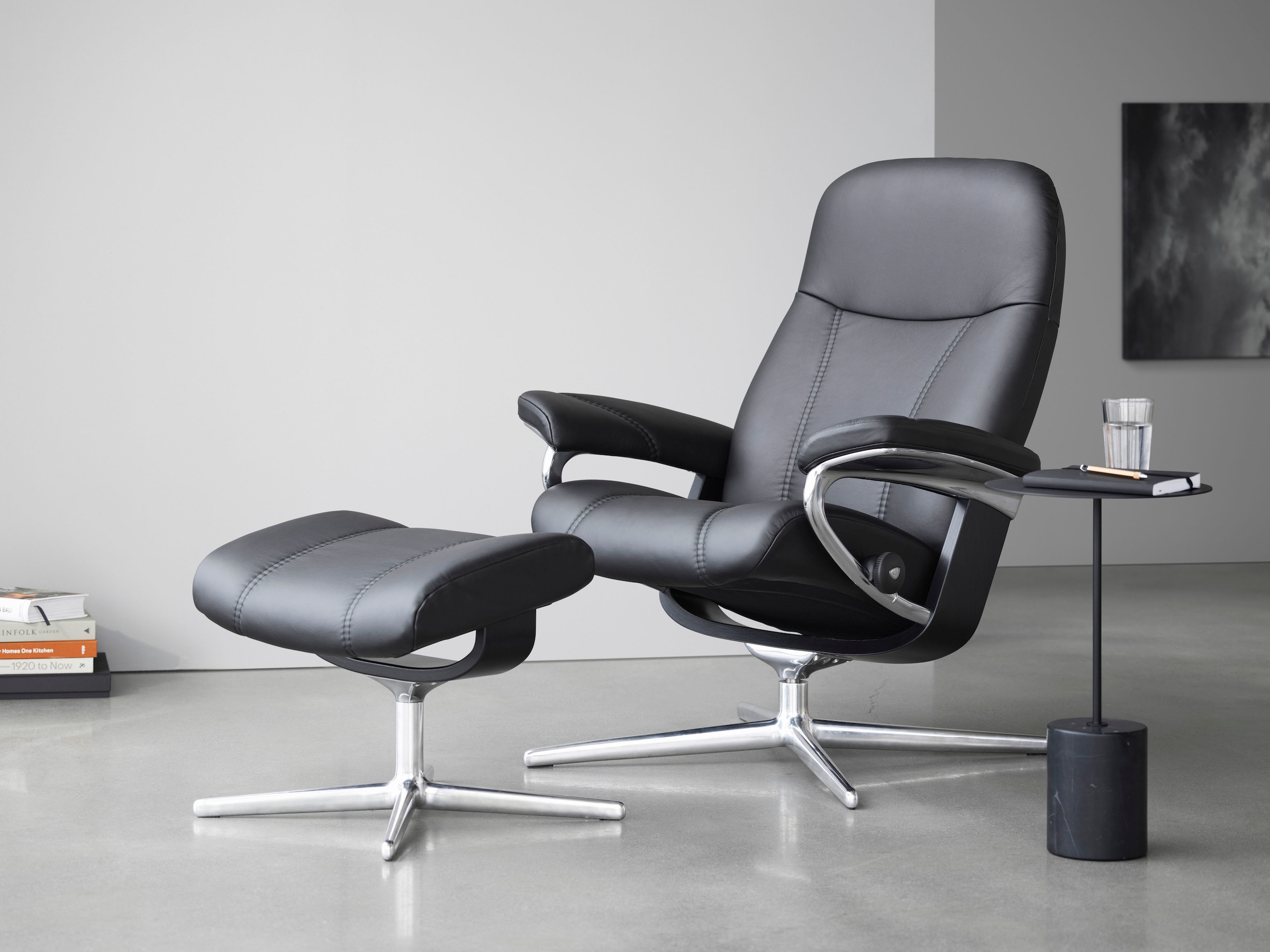 Stressless® Relaxsessel »Consul«, mit Cross Base, Größe S, M & L,  Holzakzent Schwarz auf Raten bestellen