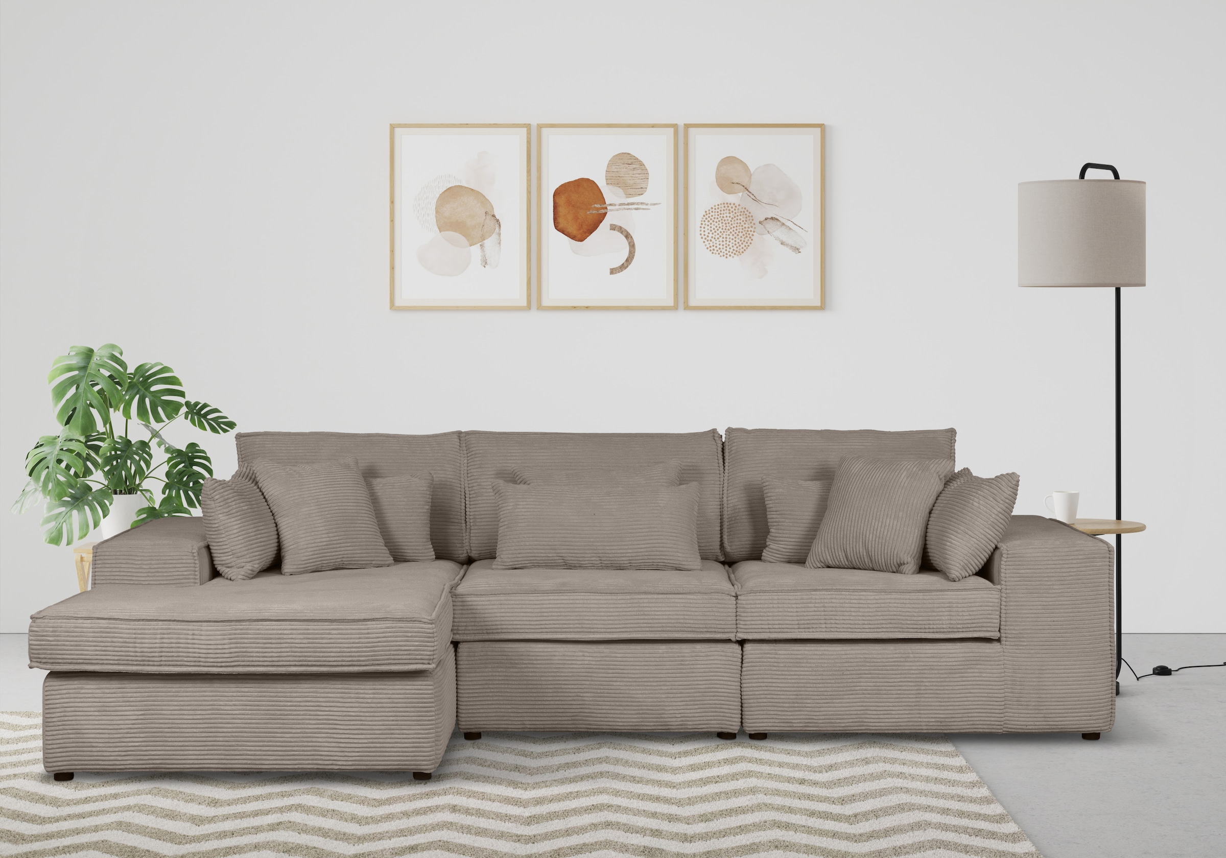 OTTO home Ecksofa »Florid L-Form« 3 Teile, bestehend aus Modulen, viele Bez günstig online kaufen
