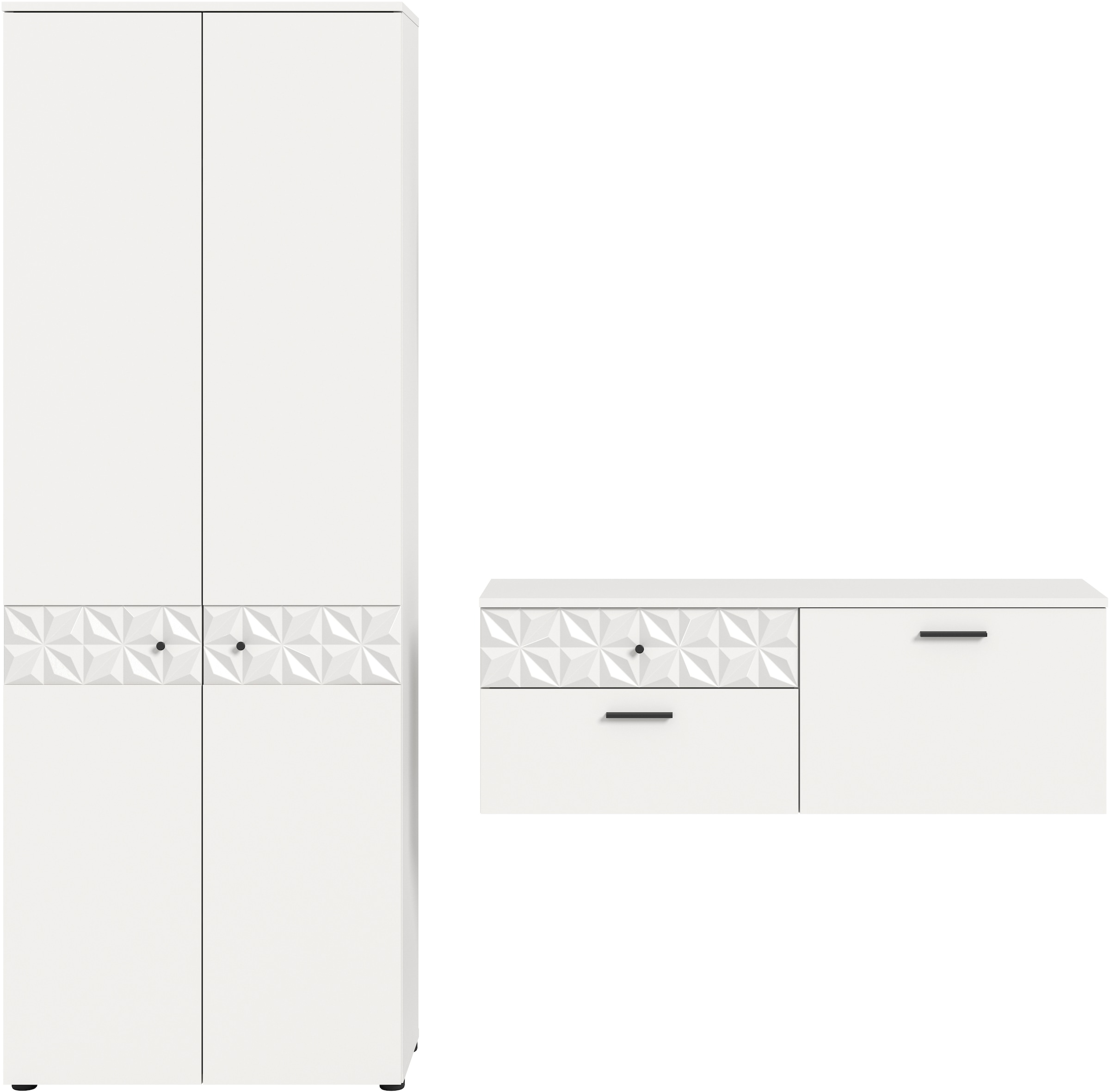 INOSIGN Garderoben-Set »VICENZA, 2-tlg., mit foraler Ornamentabsetzung in d günstig online kaufen