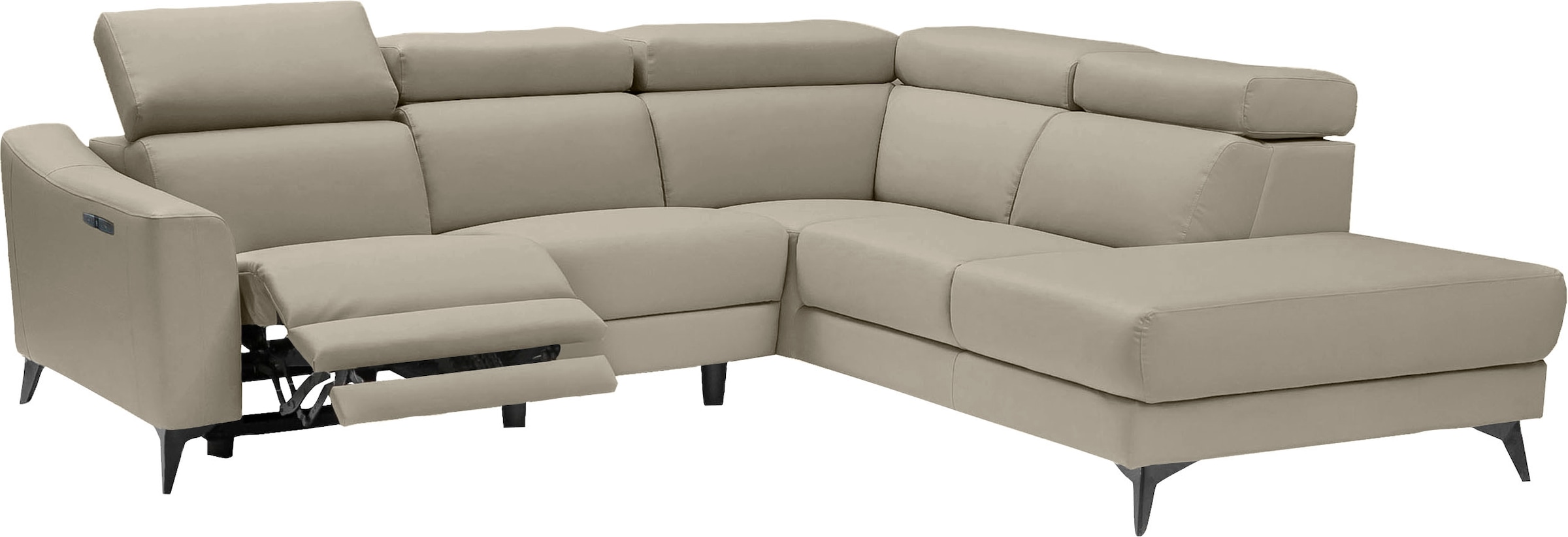 Places of Style Ecksofa »Valerio«, mit 1 elektrischer Relaxfunktion und USB-Anschluß