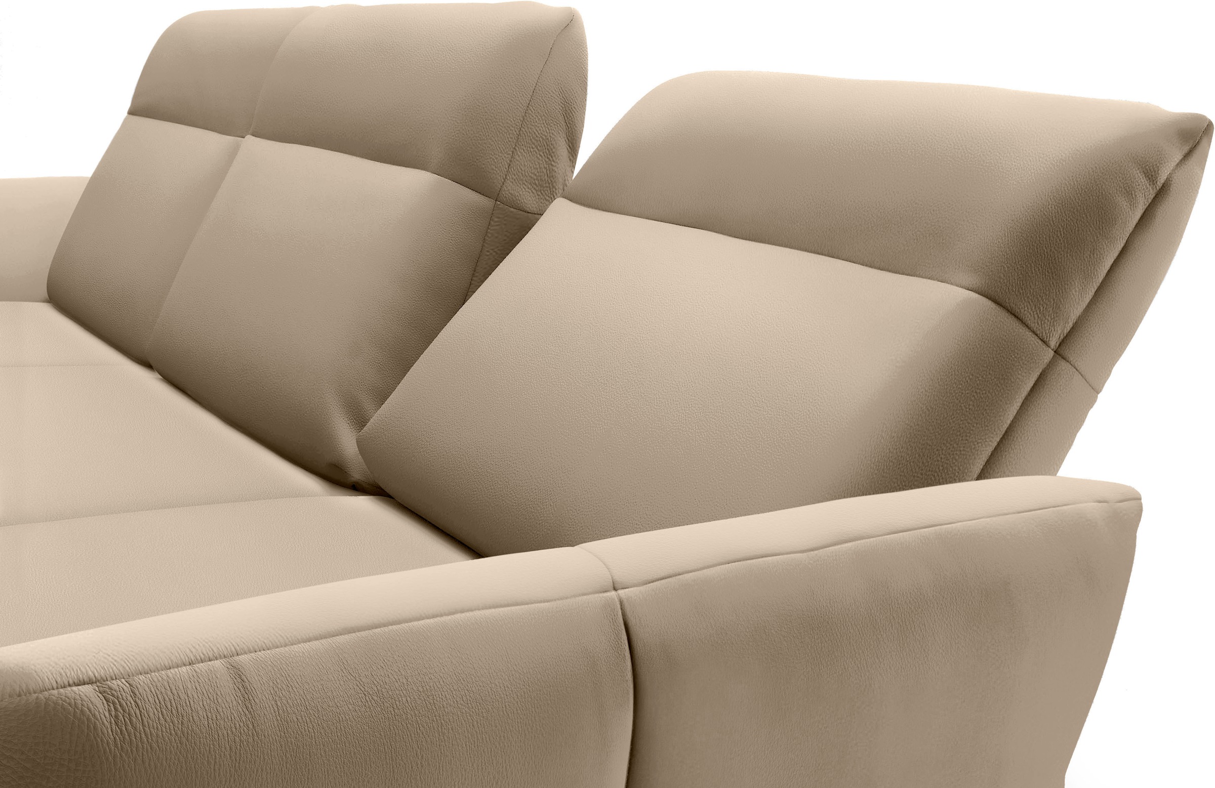 Creation BY ROLF BENZ Ecksofa »CR.460«, Sockel in Nussbaum, Winkelfüße in Umbragrau, Breite 338 cm