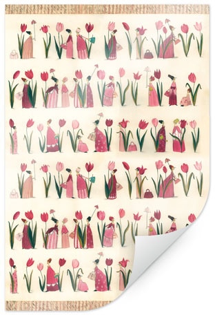 Poster »Esszimmer Rote Tulpen Küche«, Blumen, (1 St.), Poster ohne Bilderrahmen