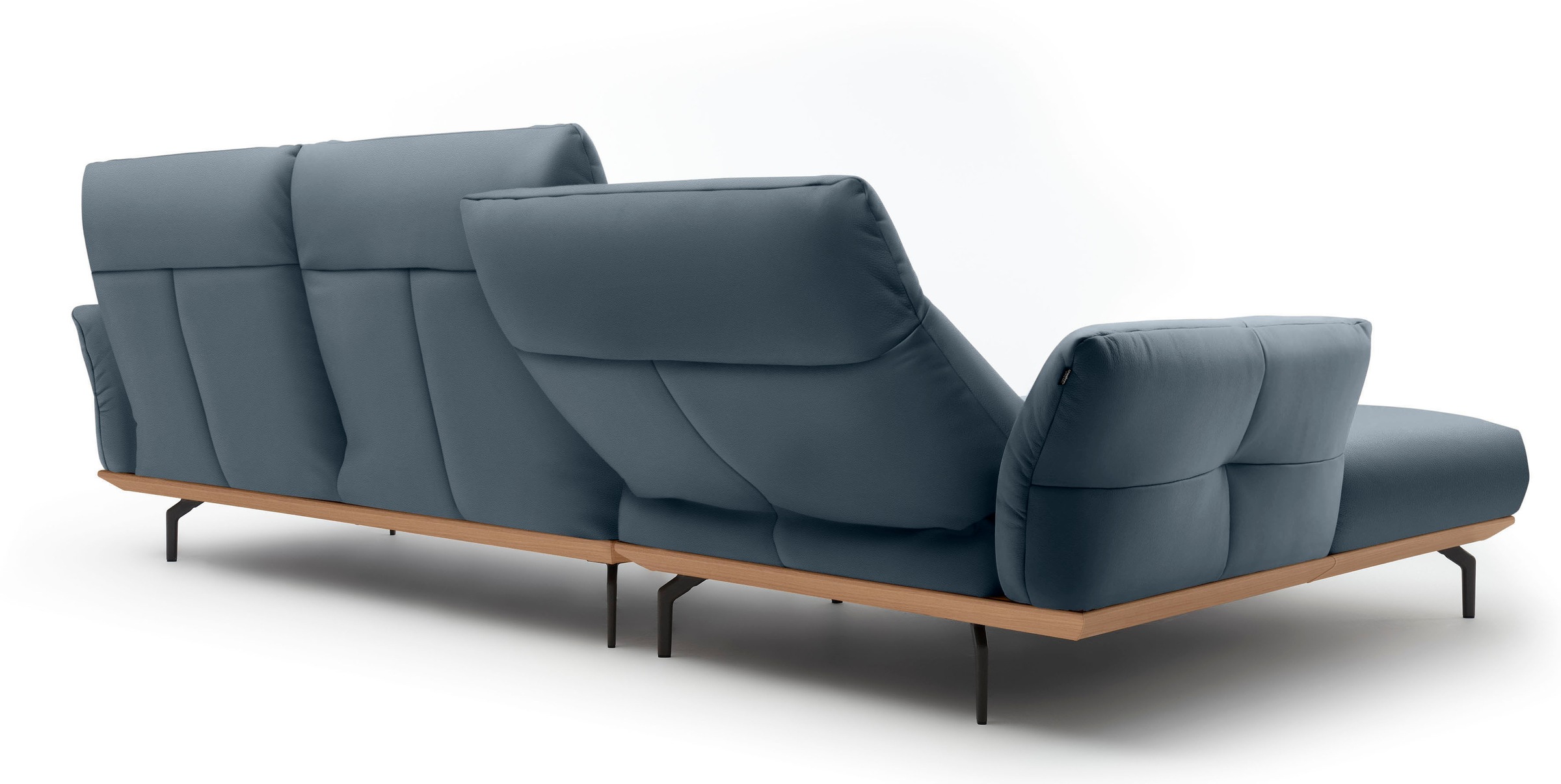 Creation BY ROLF BENZ Ecksofa »CR.460«, Sockel in Eiche, Winkelfüße in Umbragrau, Breite 318 cm