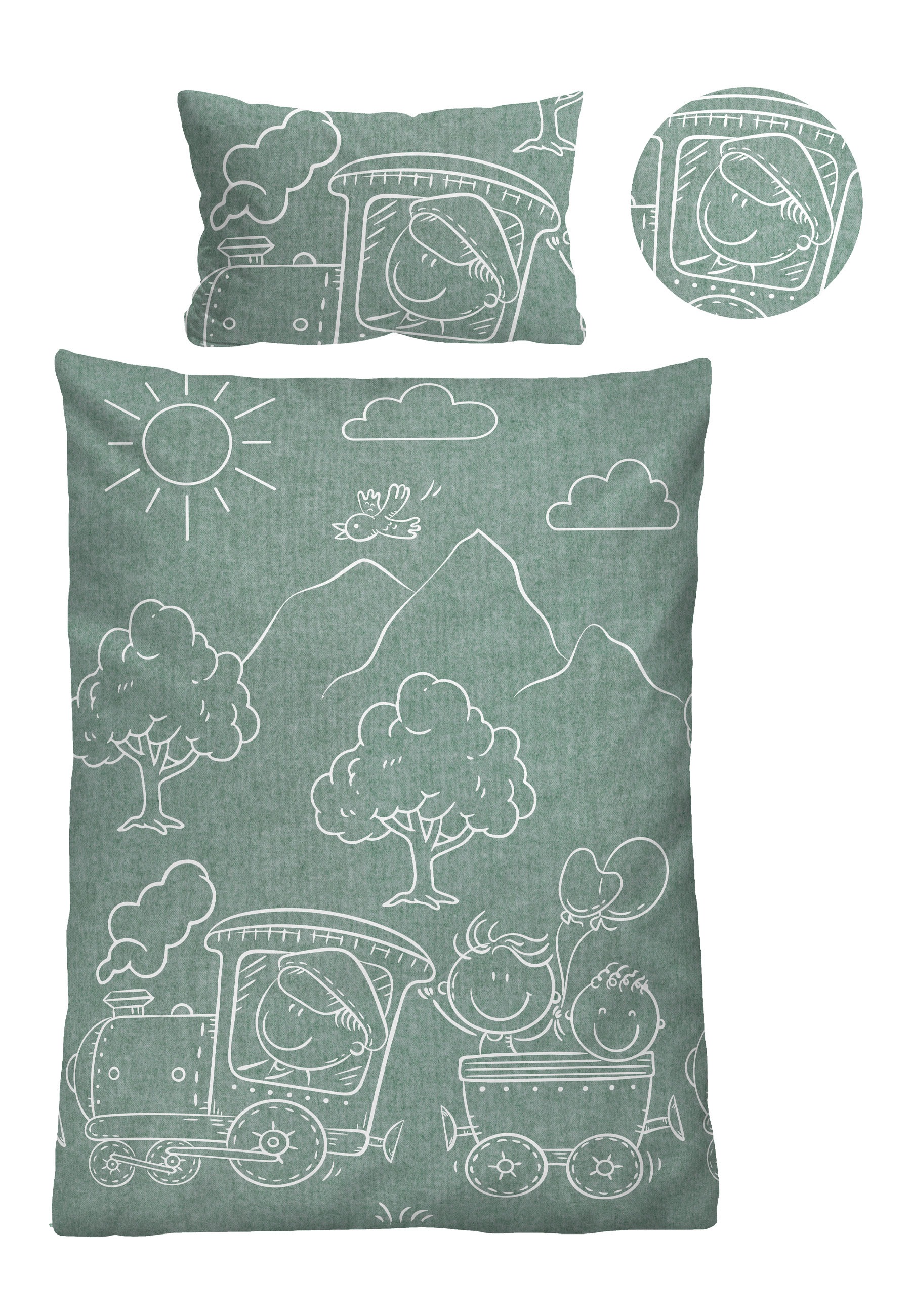Biberna Kinderbettwäsche »0840521« 2 Stk. kuschelig warm, samtweich, Melange, 100% Baumwolle, made in Germany