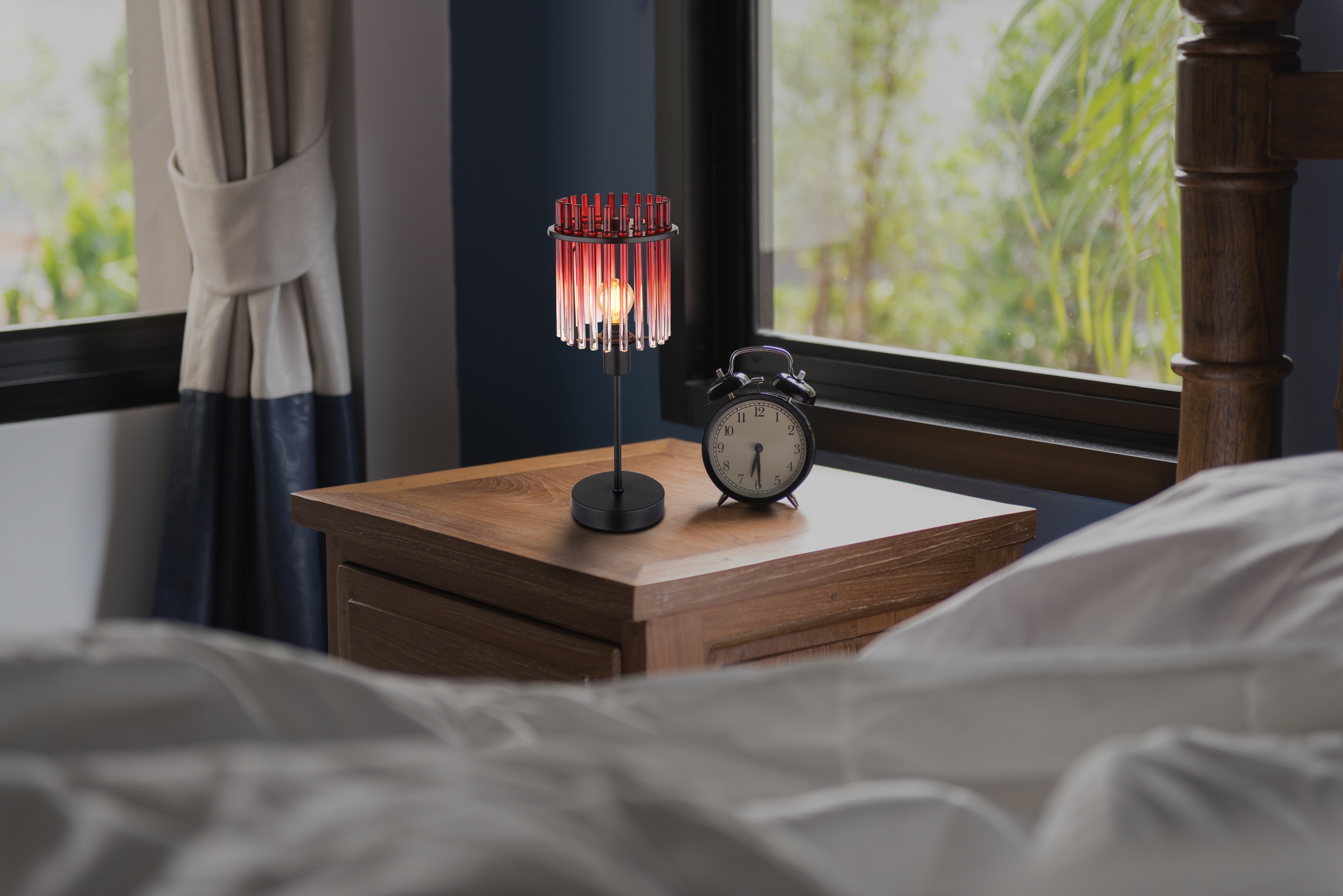 GLOBO LIGHTING Tischleuchte »GORLEY« E14 1 Stk. Tischlampe Glasstäbe brombe günstig online kaufen