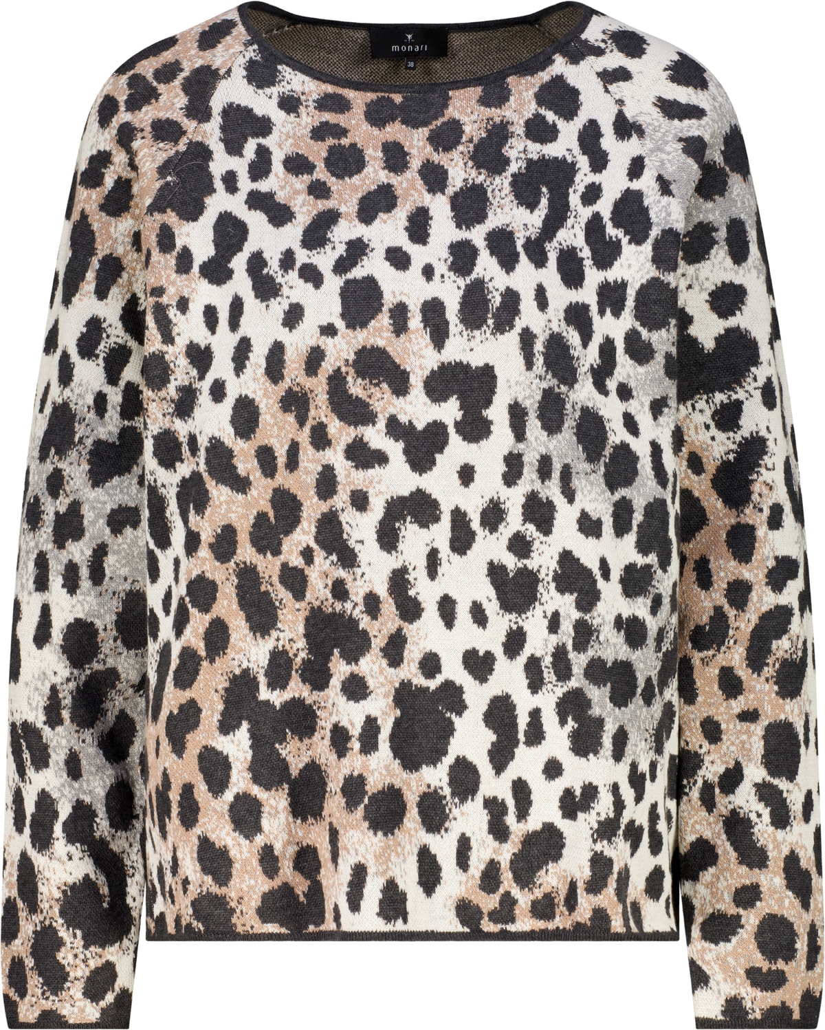 Monari Rundhalspullover »Pullover Leojacquard« Regular fit mit Leomuster