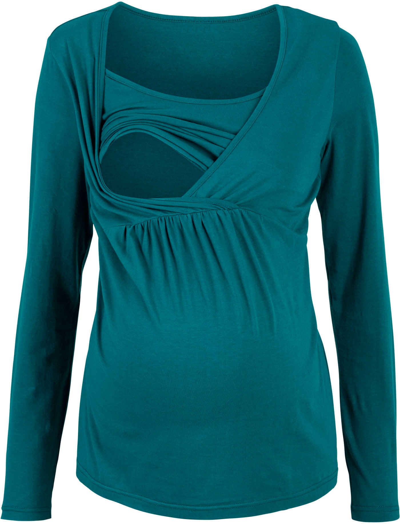 bonprix Stillshirt bequeme Passform, Wickelschnitt, 2-in-1 Umstands- und Stillfunktion