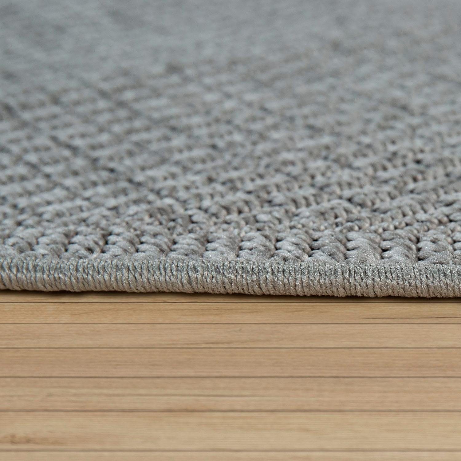 Paco Home Teppich »Timber 125«, rund, 4 mm Höhe, Flachgewebe, Sisal Optik, In- und Outdoor geeignet, Wohnzimmer