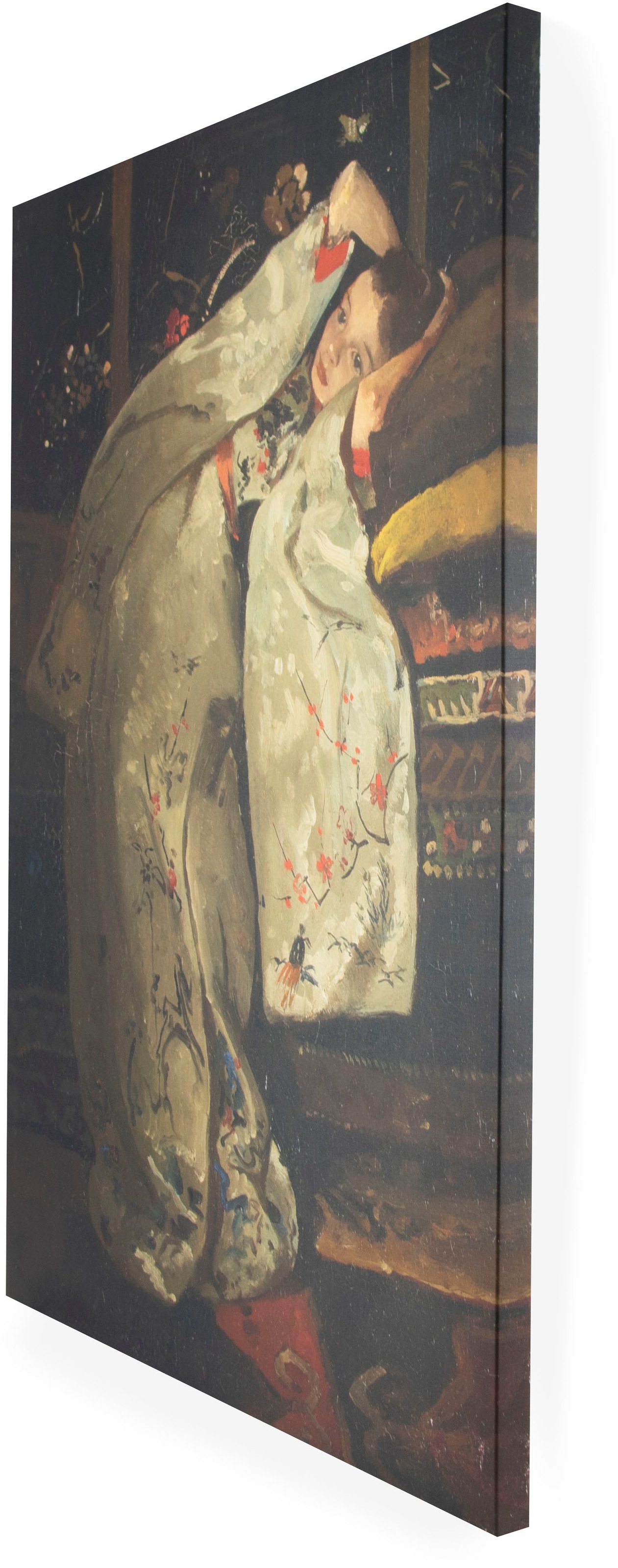 Art for the home Leinwandbild »Mädchen in weißem Kimono«, Art-Japan, Mädchen im weißen Kimono 100 x 70 cm