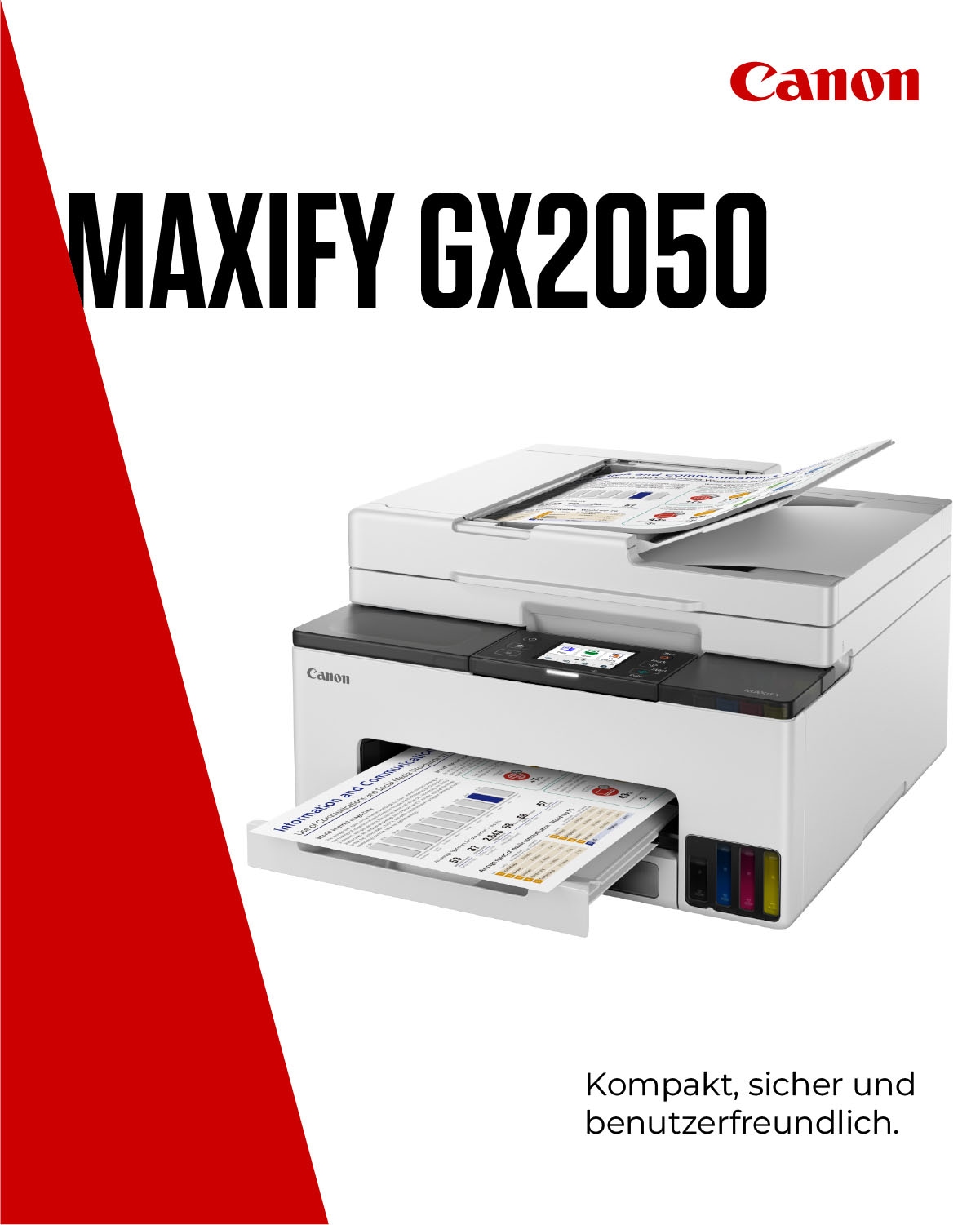 Canon Multifunktionsdrucker »MAXIFY GX2050« 4in1 Tintenstrahl-Multifunktionsgerät inkl. 2 Tintenflaschen (schwarz)