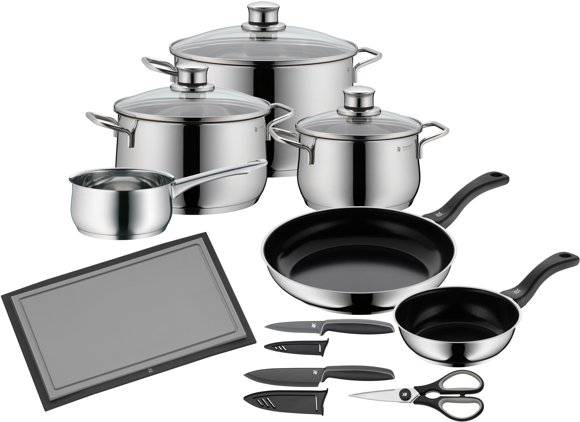 WMF Topf-Set »Diadem Plus«, Cromargan® Edelstahl Rostfrei 18/10, (Set, 15 t günstig online kaufen