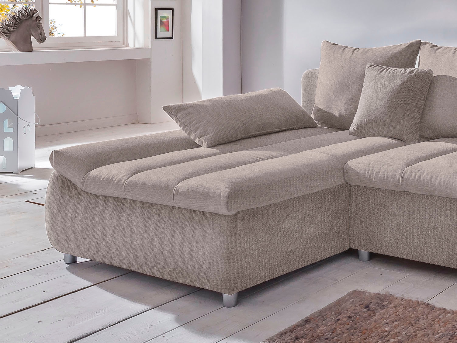 Home affaire Ecksofa »Imola, bequem, aktuelle Steppung im Sitz, L-Form, Bre günstig online kaufen