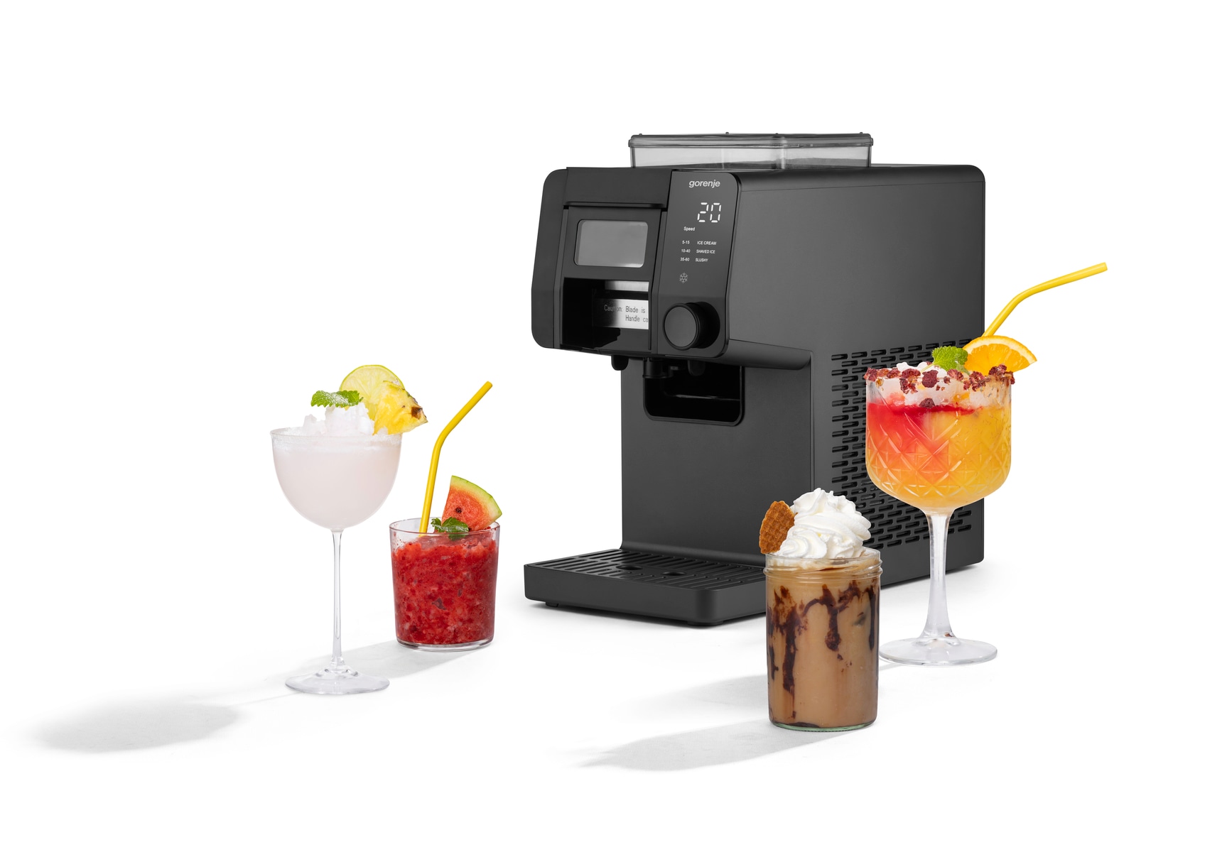 GORENJE Eismaschine »GIICM - 3in1 Instant Eismaschine« 200 W Eis & Slushy in 90 Sek., 1 L, Selbstreinigungsfunktion, max. 35kg/Tag