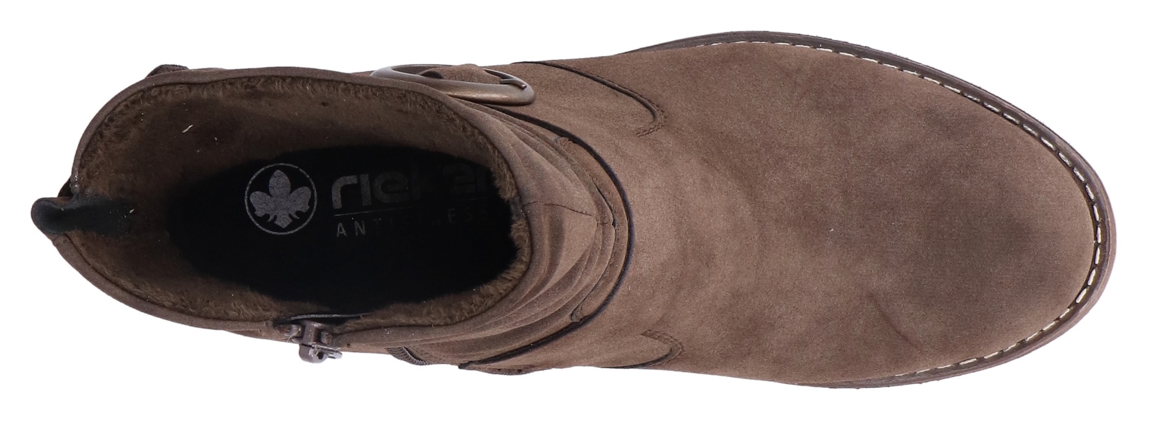 Rieker Stiefelette, Boots, Blockabsatz, slouchy Schaft und Innenreißverschluss