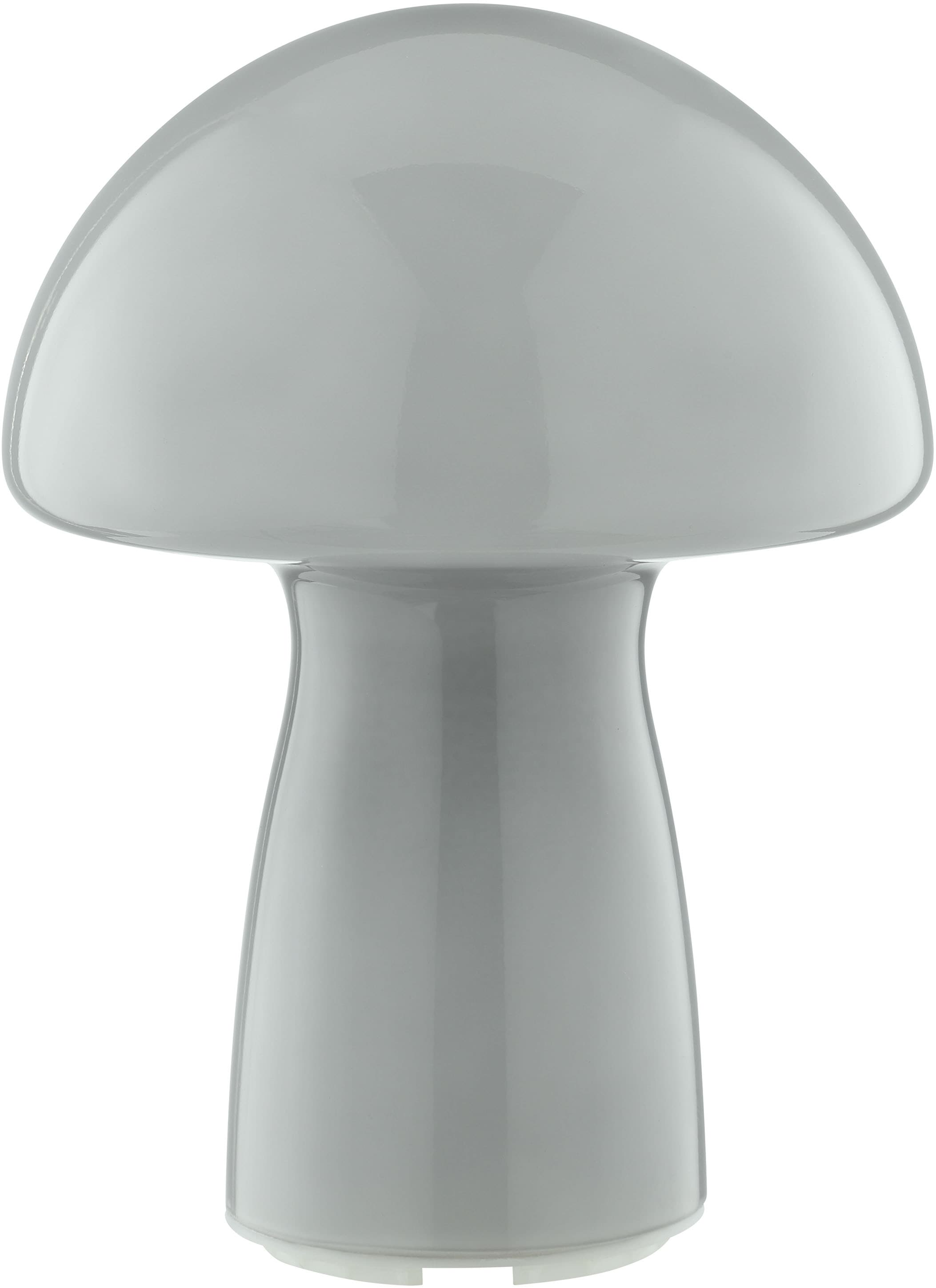 Brilliant LED Tischleuchte »Erik« LED-Modul 1 Stk. Warmweiß Pilzleuchte aus Glas mit Akku, 250 lm, 2700 K, H 22 cm, dimmbar, grau