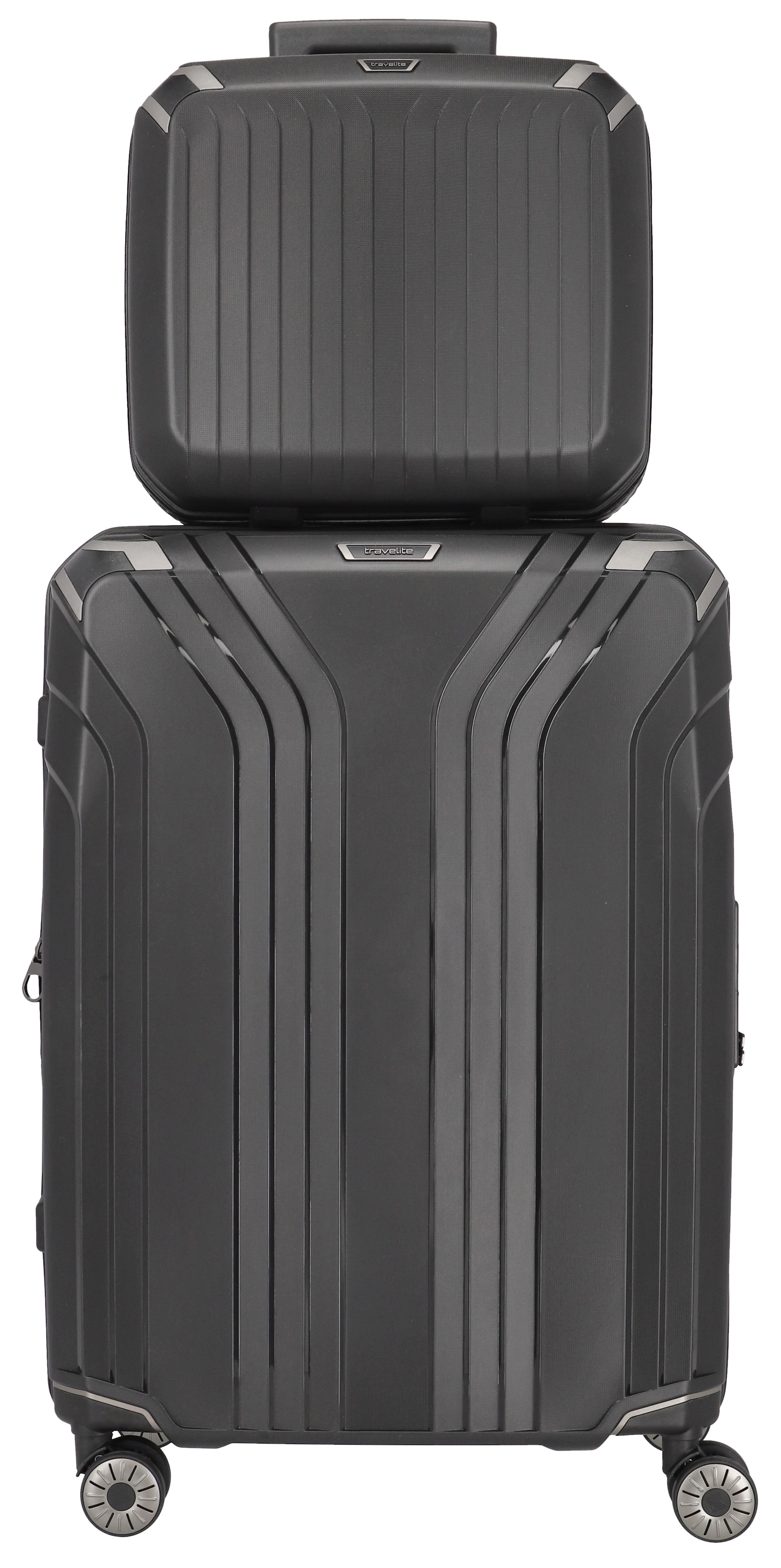 travelite Beautycase »ELVAA«, Kosmetikkoffer Trolley-Aufsteckfunktion, passend dazu Koffer ELVAA