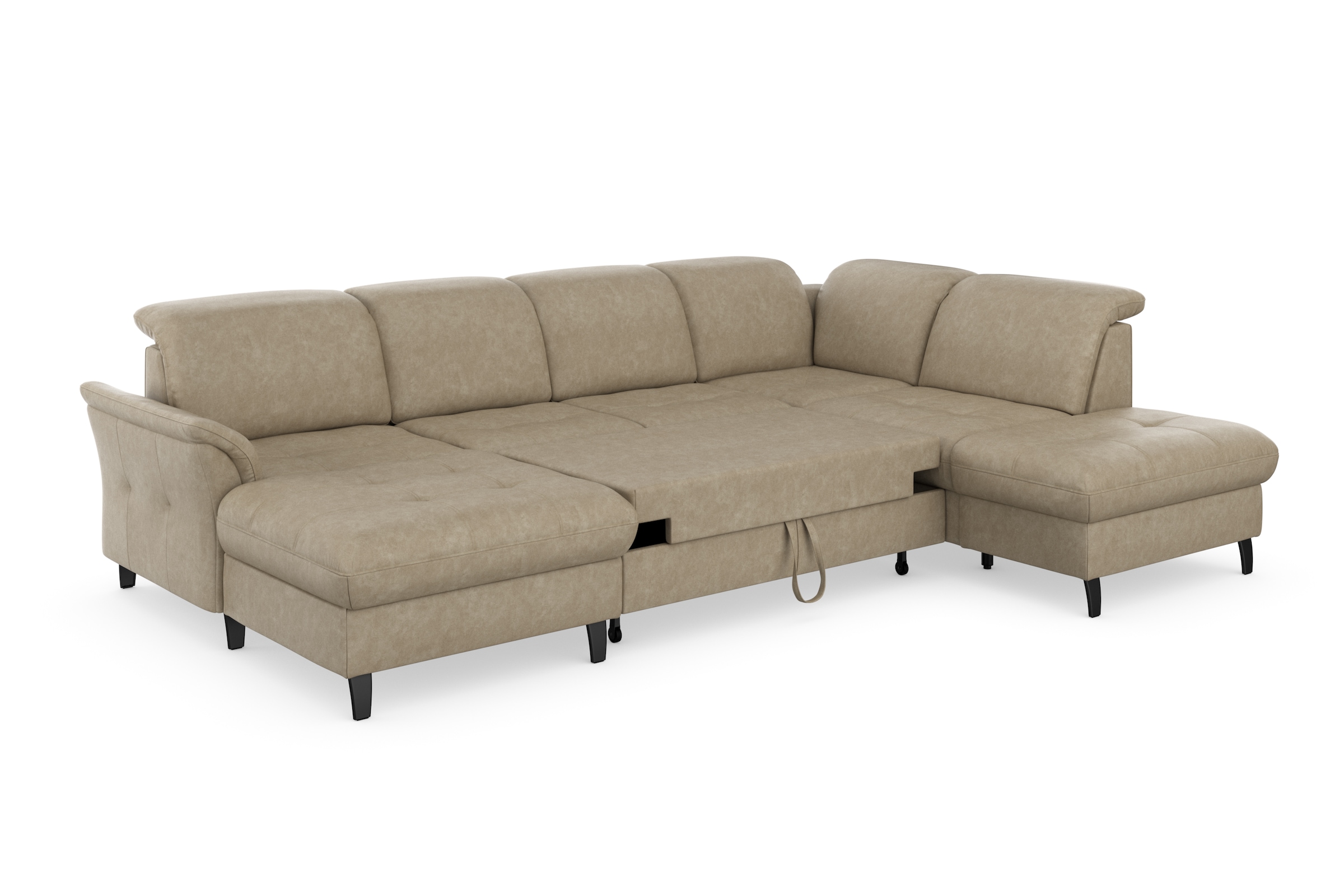 sit&more Wohnlandschaft »Maggiore U-Form«, wahlweise mit Kopfteilverstellung, Bettfunktion und Stauraum