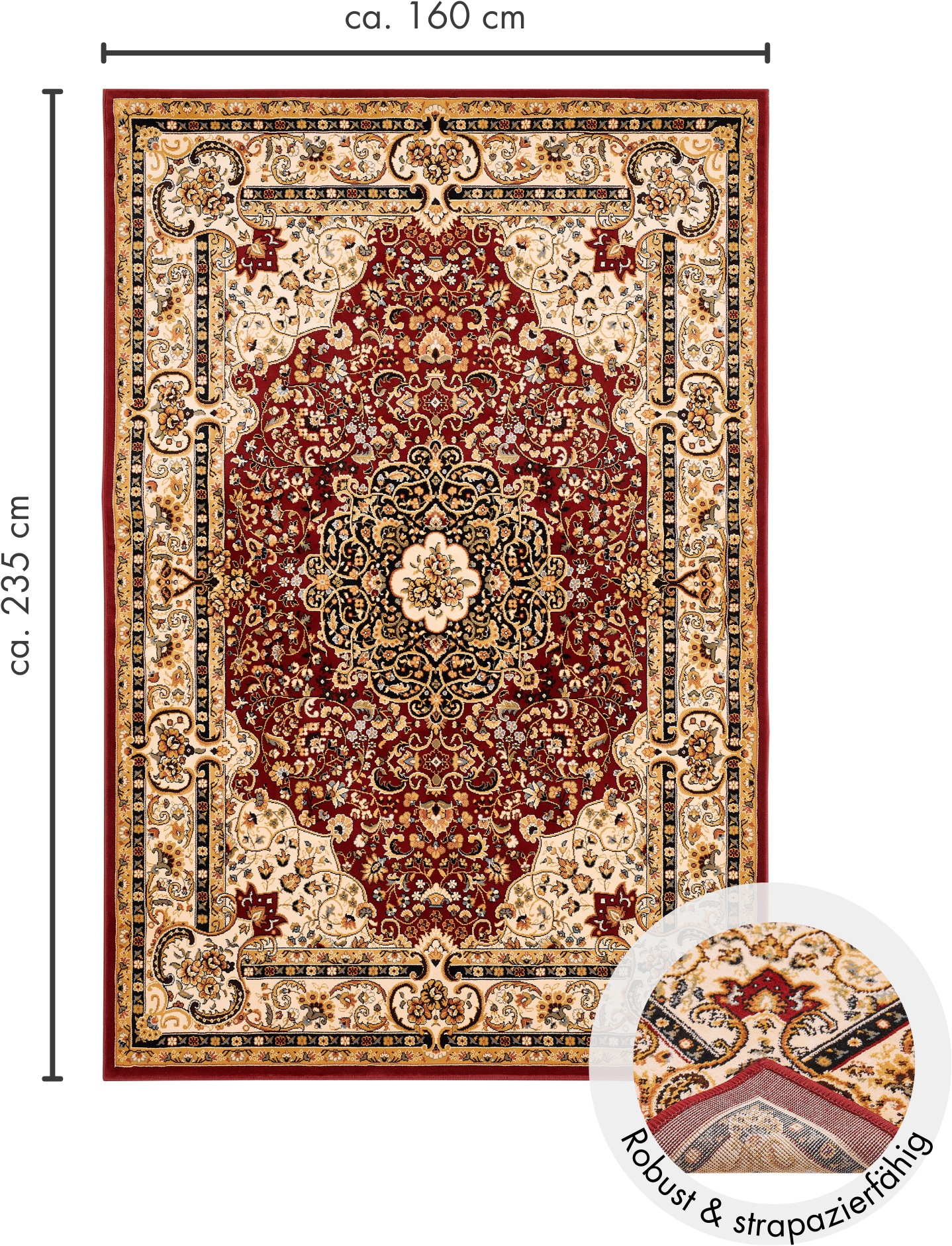 LUXOR living Teppich »Kendra«, rechteckig, 9 mm Höhe, Orient-Optik, Wohnzimmer