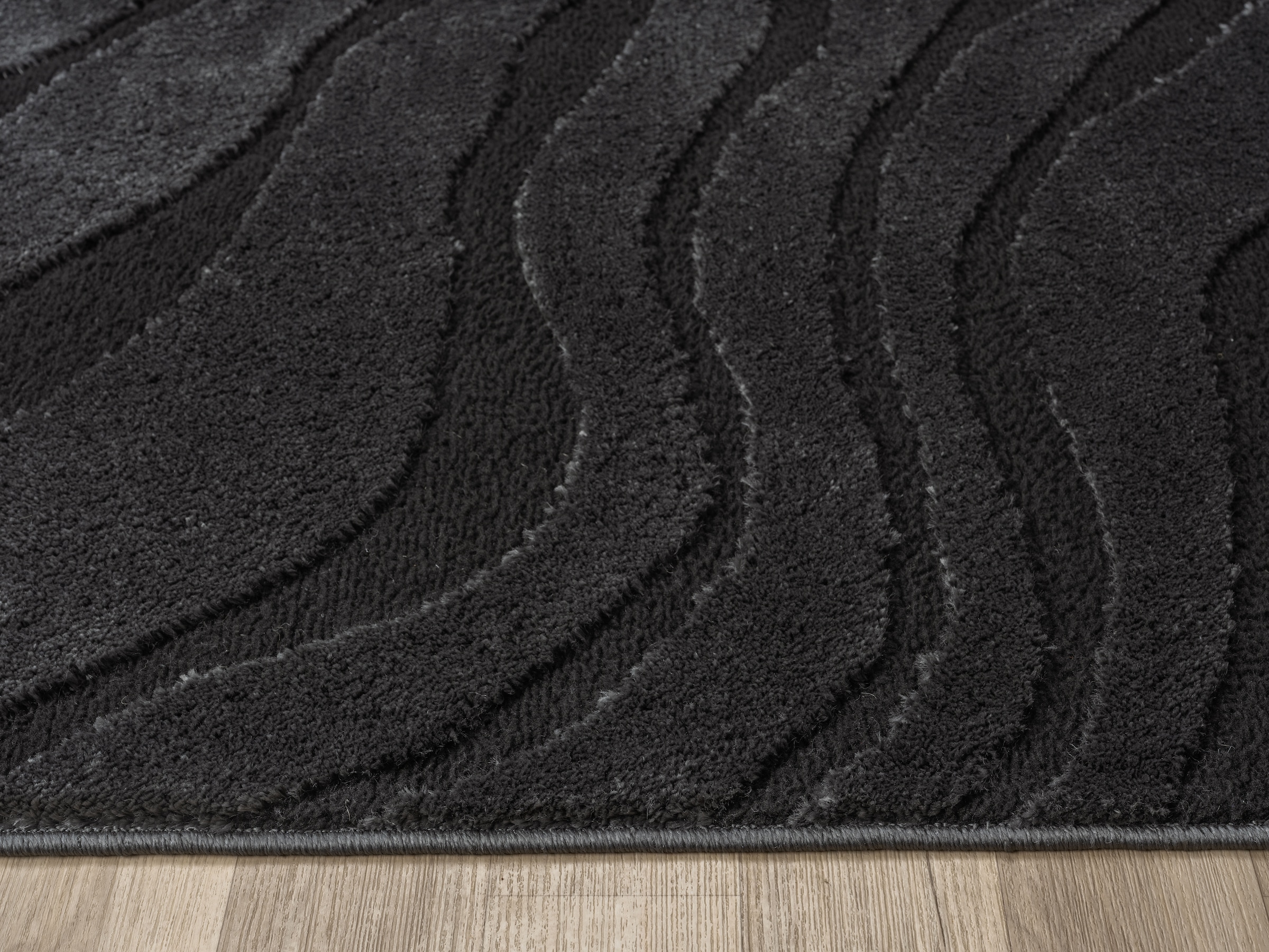 OTTO home Teppich »Benia, Hoch-Tief-Struktur«, rechteckig, 19 mm Höhe, Wellen-Design, leichter Glanz, modern, Wohnzimmer, Schlafzimmer