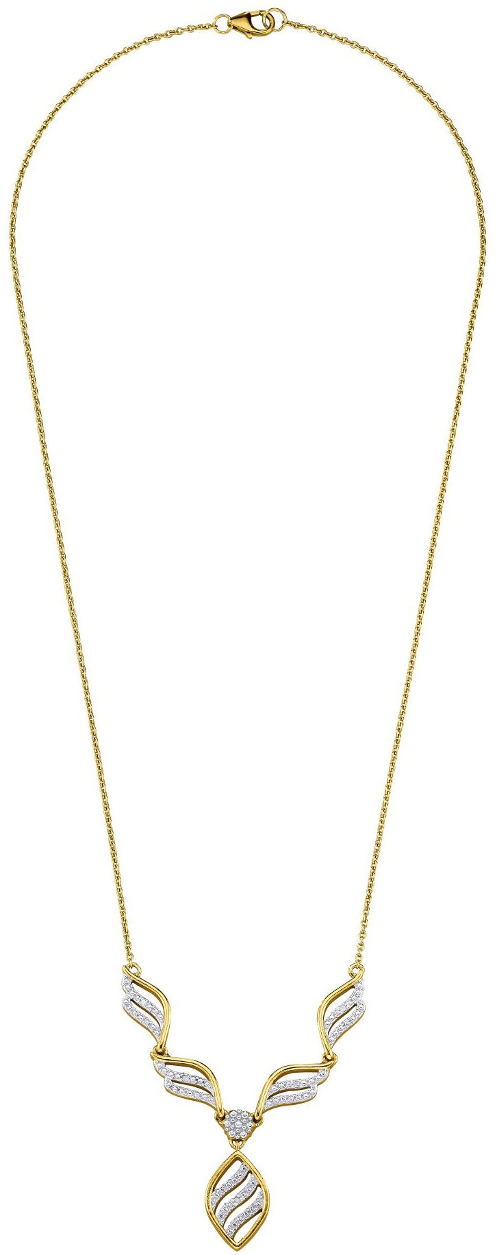 Firetti Kette mit Anhänger »Schmuck Geschenk Silber 925 Halsschmuck Kette Statement Blume Navette« mit Diamanten