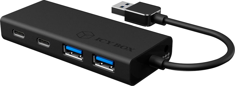ICY BOX Computer-Adapter »ICY BOX USB 3.0 HUB Type-A zu 2x Type-A USB Anschlüssen«