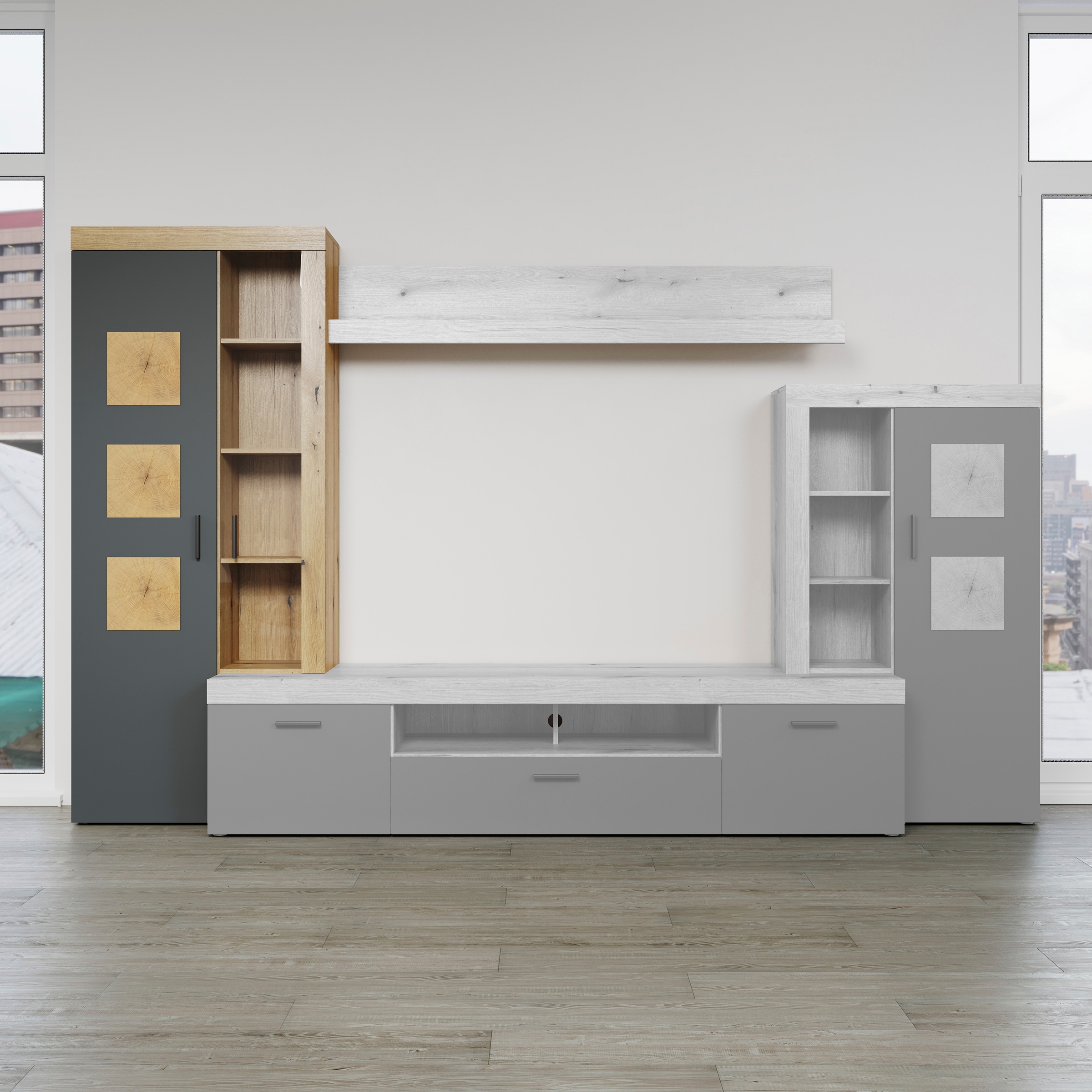 Home affaire Stauraumvitrine »Ghent« Packung, 1 Stk. tlg. Mit Hirnholzappli günstig online kaufen