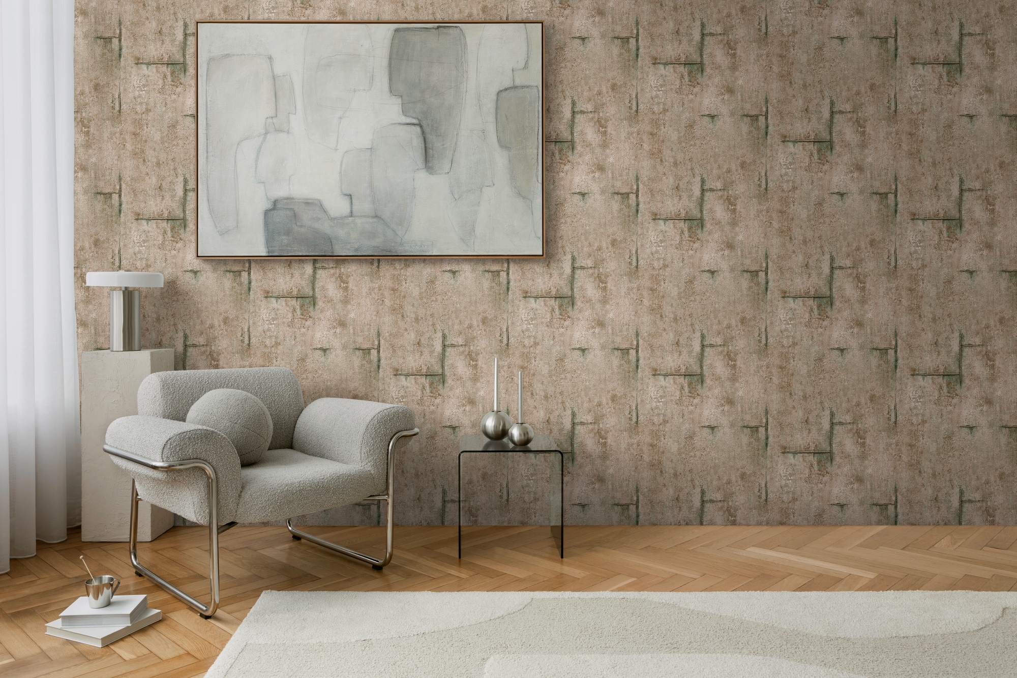 CosmoLiving by Cosmopolitan Vliestapete »Graphite Groove-Edge Betonoptiktapete« matt strukturiert Betonoptik mit modernem Industrial-Charme