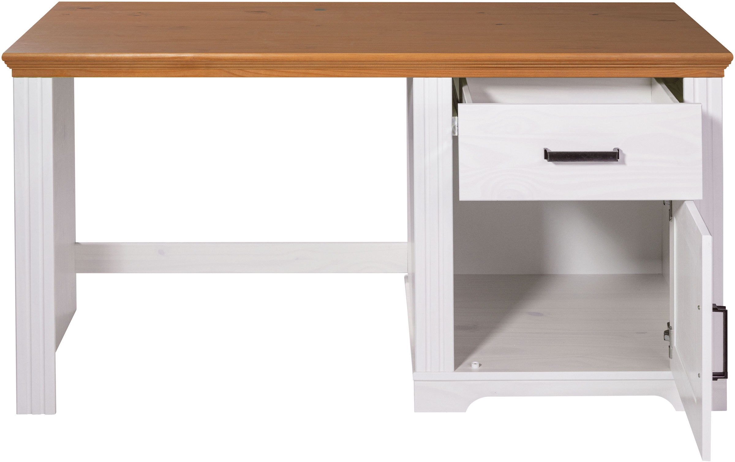 Inter Link Computertisch »Schreibtisch Maluno« 1 Stk. tlg. Kiefer Massiv, Soft-Close, Stauraum, BxTxH: ca. 143 x 65 x 76 cm