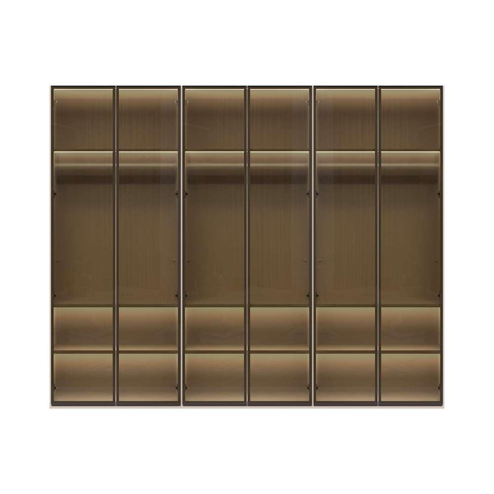 Places of Style Drehtürenschrank »Opera Parsol-Glastüren, LED-Glasbodenbeleuchtung, mit und ohne Kranz«, Glastüren, UV-Lack, LED-Innenbeleuchtung, Soft-Close-Funktion