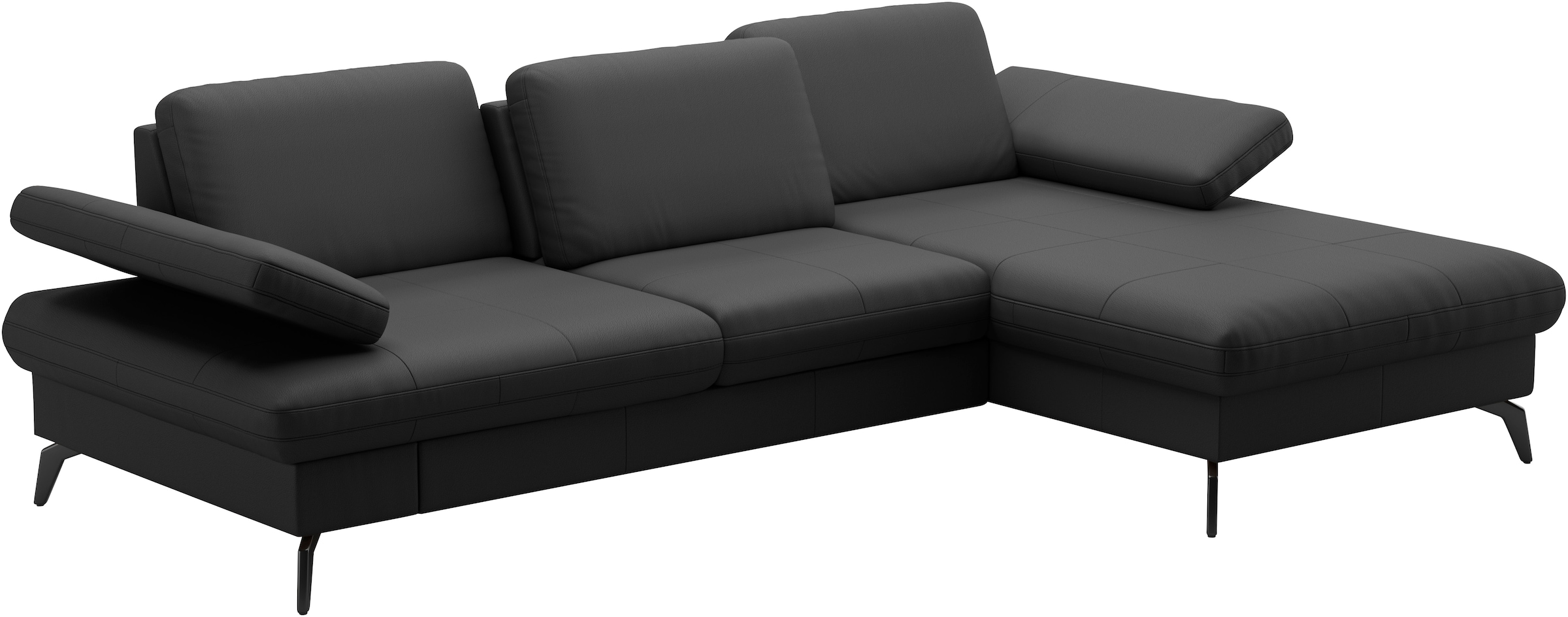 sit&more Ecksofa »Morris L-Form, inkl. Sitztiefenverstellung«, wahlweise mit Armteilverstellung, Bettfunktion & Bettkasten