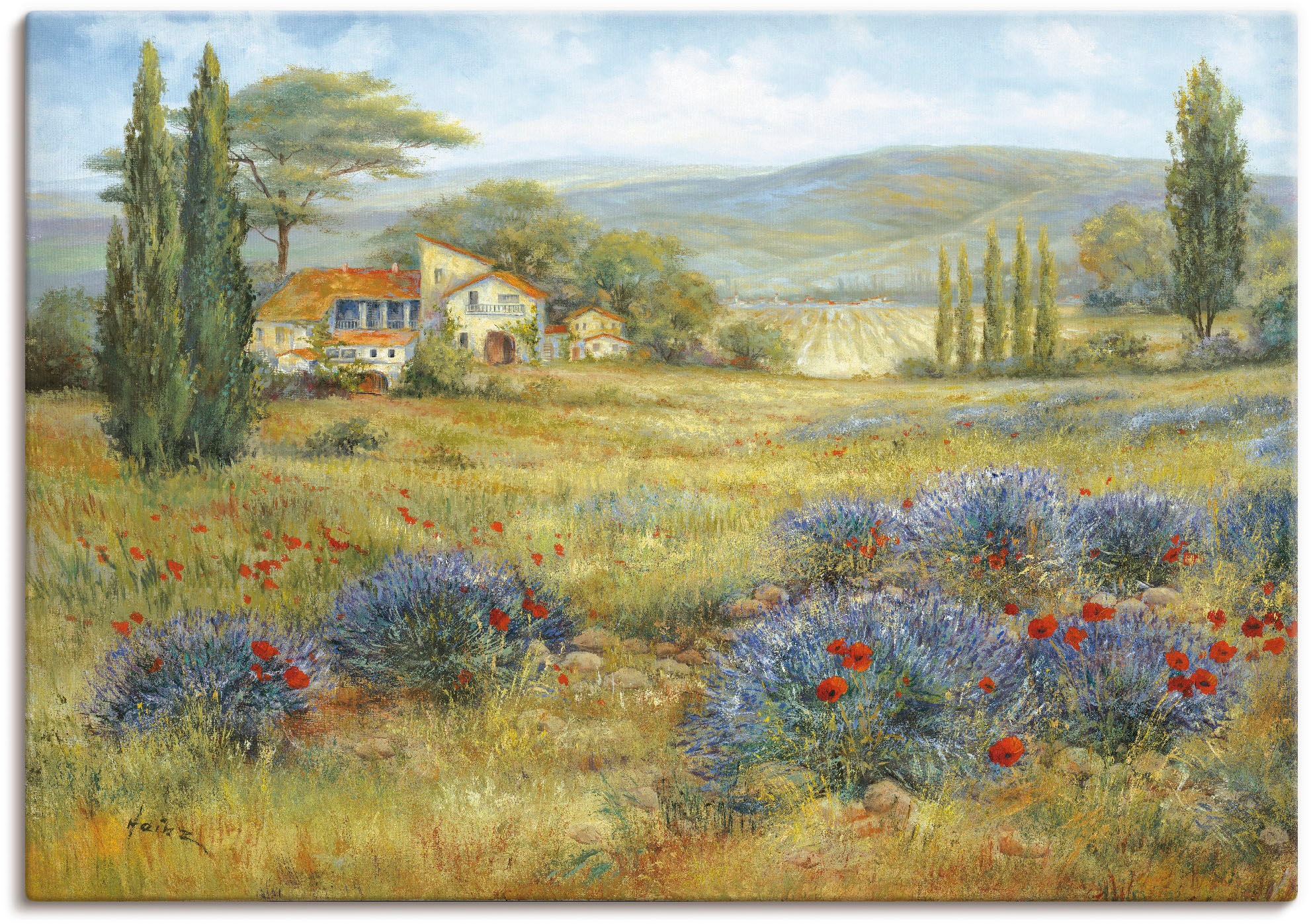 Artland Leinwandbild »Provence Lavendelwiese« Bilder von Europa 1 Stk. tlg. günstig online kaufen