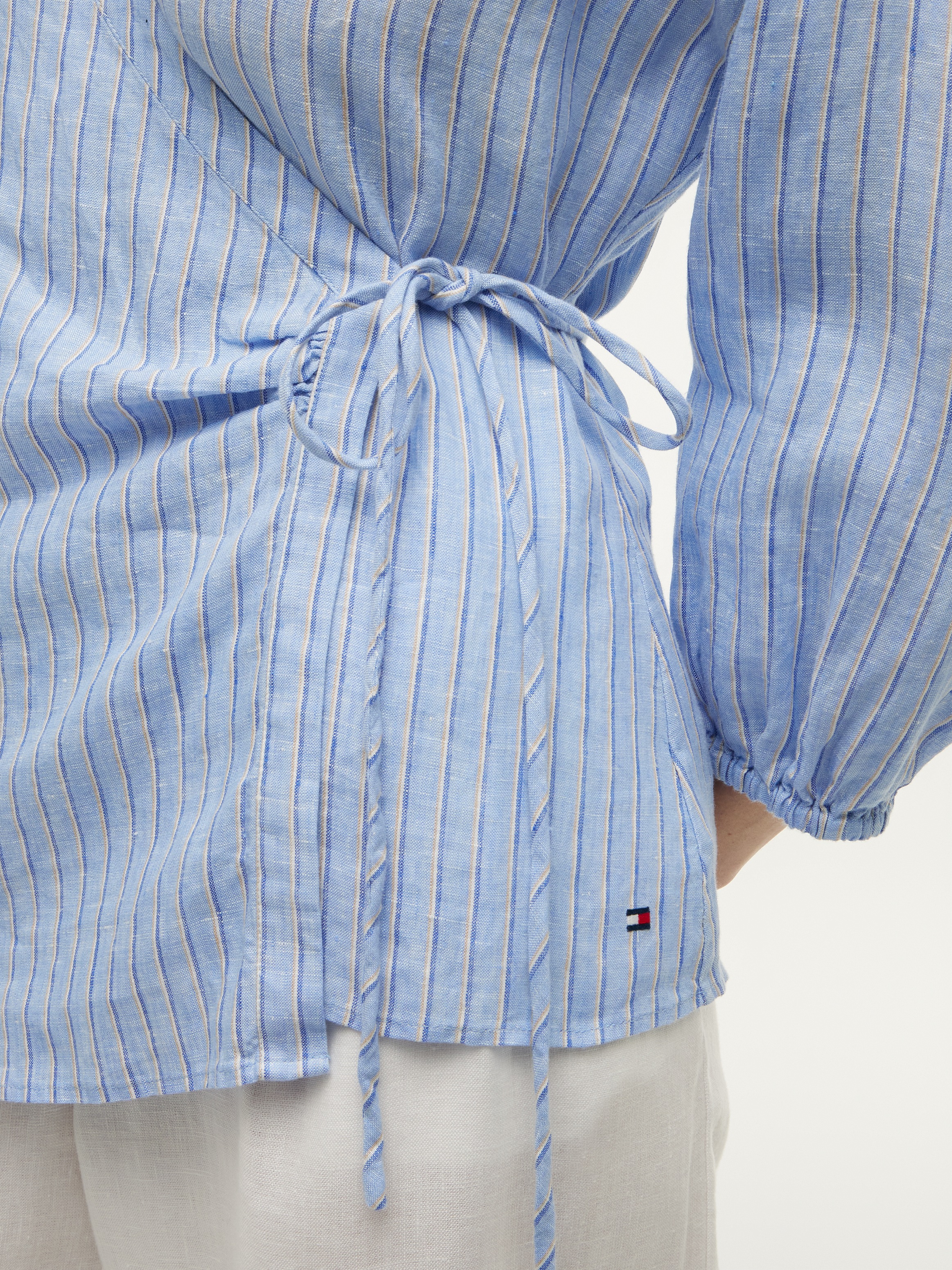 Tommy Hilfiger Wickelbluse »SUMMER LINEN WRAP TIE BLOUSE« Leinen
