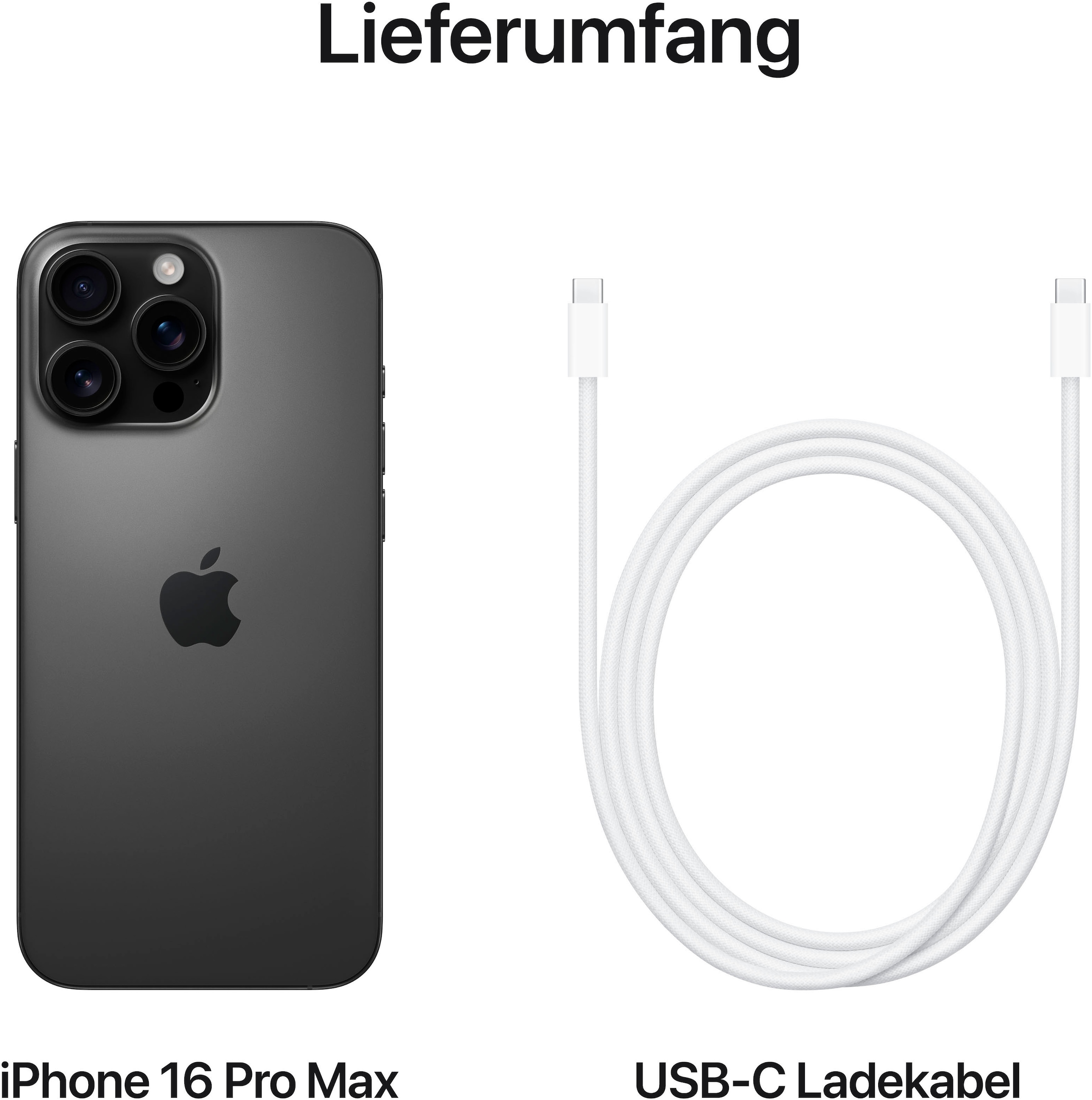 Apple Smartphone »iPhone 16 Pro Max«, Titan Schwarz, 512 GB Speicherplatz