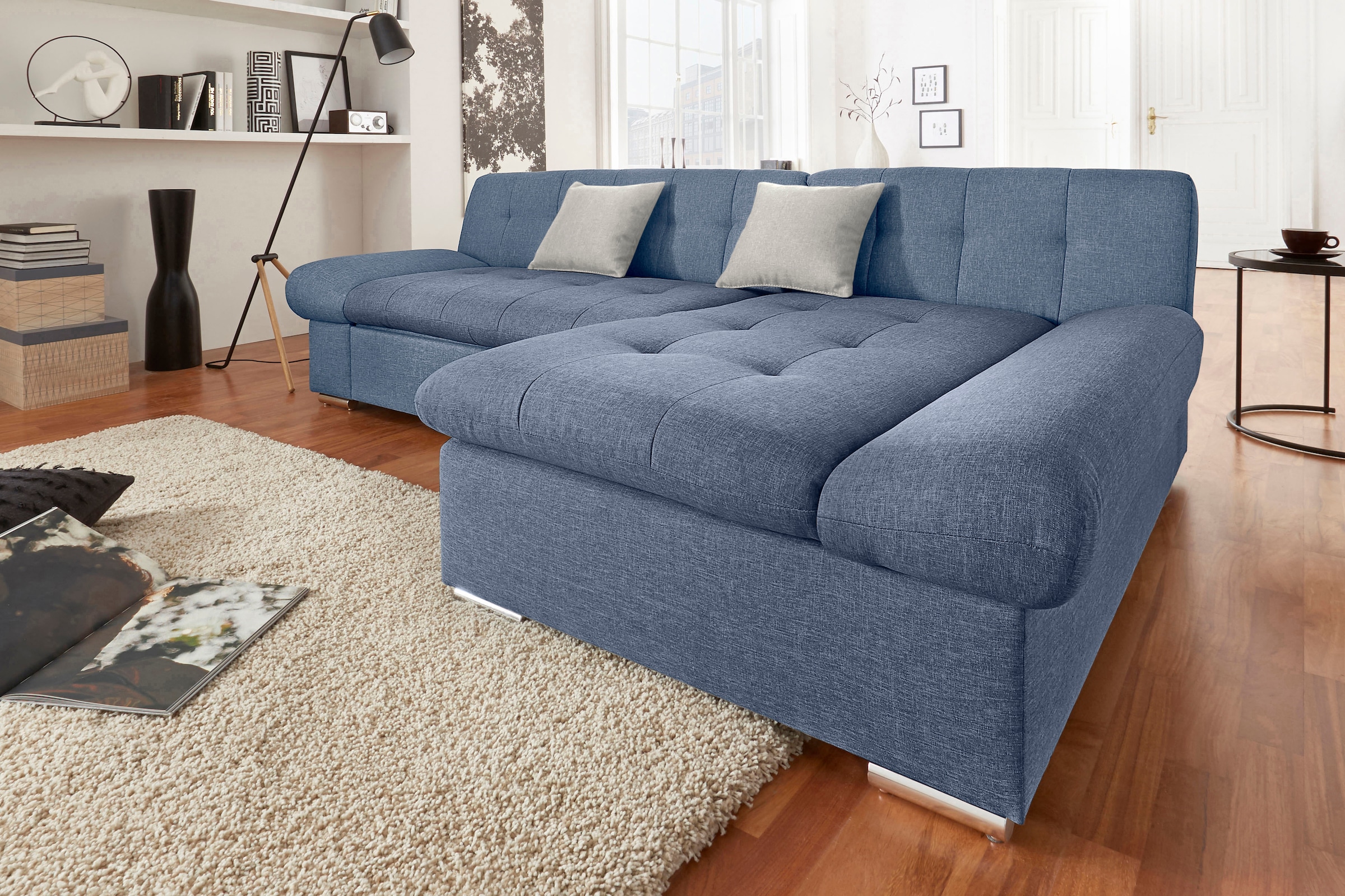 TRENDMANUFAKTUR Ecksofa »Reggae II, moderne Optik, Armteilverstellung, B/T günstig online kaufen