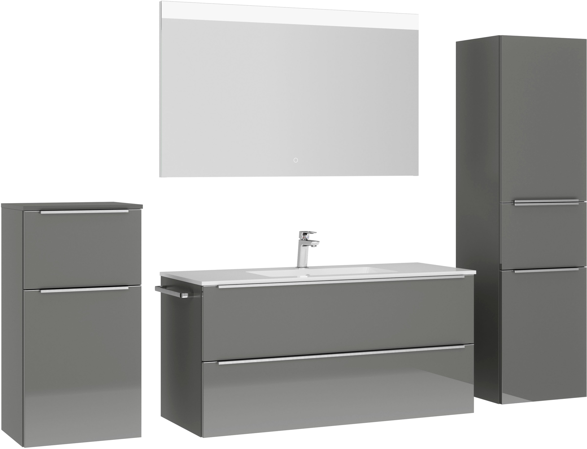 nobilia® Badmöbel-Set »Levere« vormontiert, mit Soft-Close, 4 Stk. tlg. günstig online kaufen