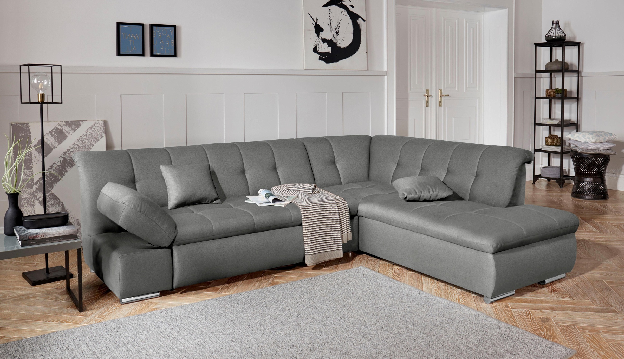 DOMO collection Ecksofa "Mona L-Form", wahlweise mit Bett- und Armlehnfunkt günstig online kaufen
