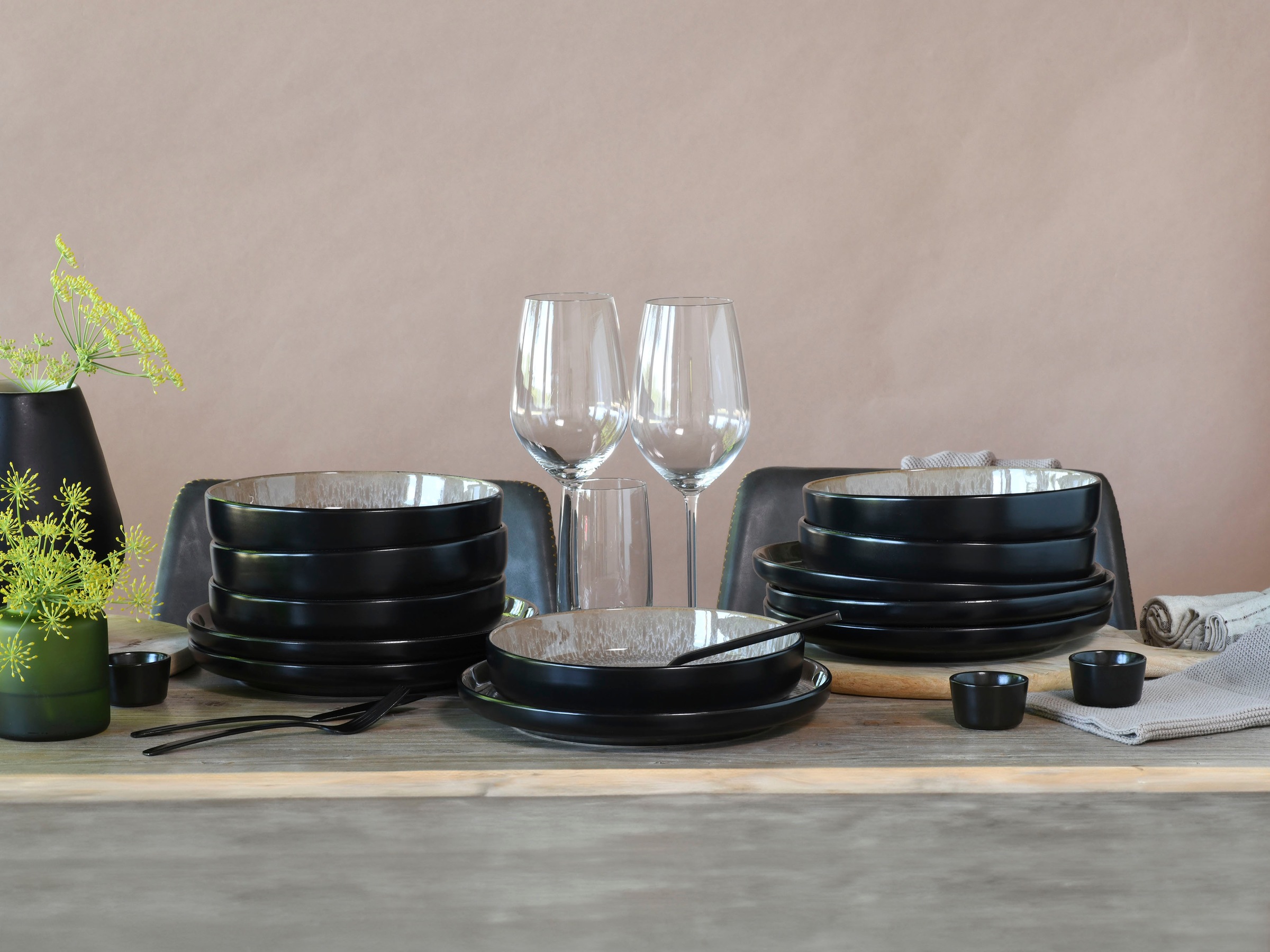 my home Tafelservice »modernes Geschirr-Set, Service Nydala«, (Set, 12 tlg. günstig online kaufen