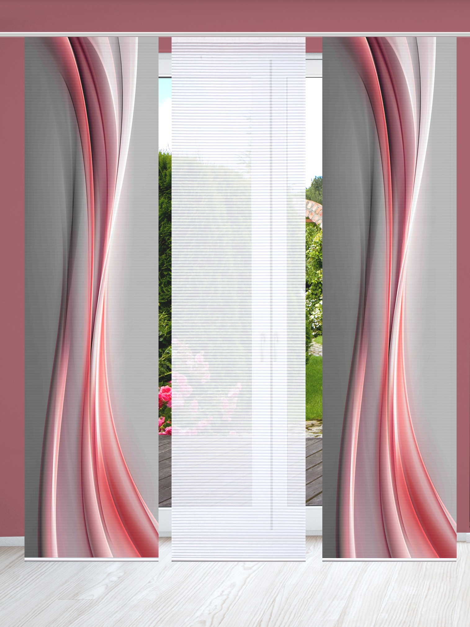 HOME in green Schiebegardine »ELANIA« Paneelwagen 3 Stk. tlg. SET DIGITALDR günstig online kaufen