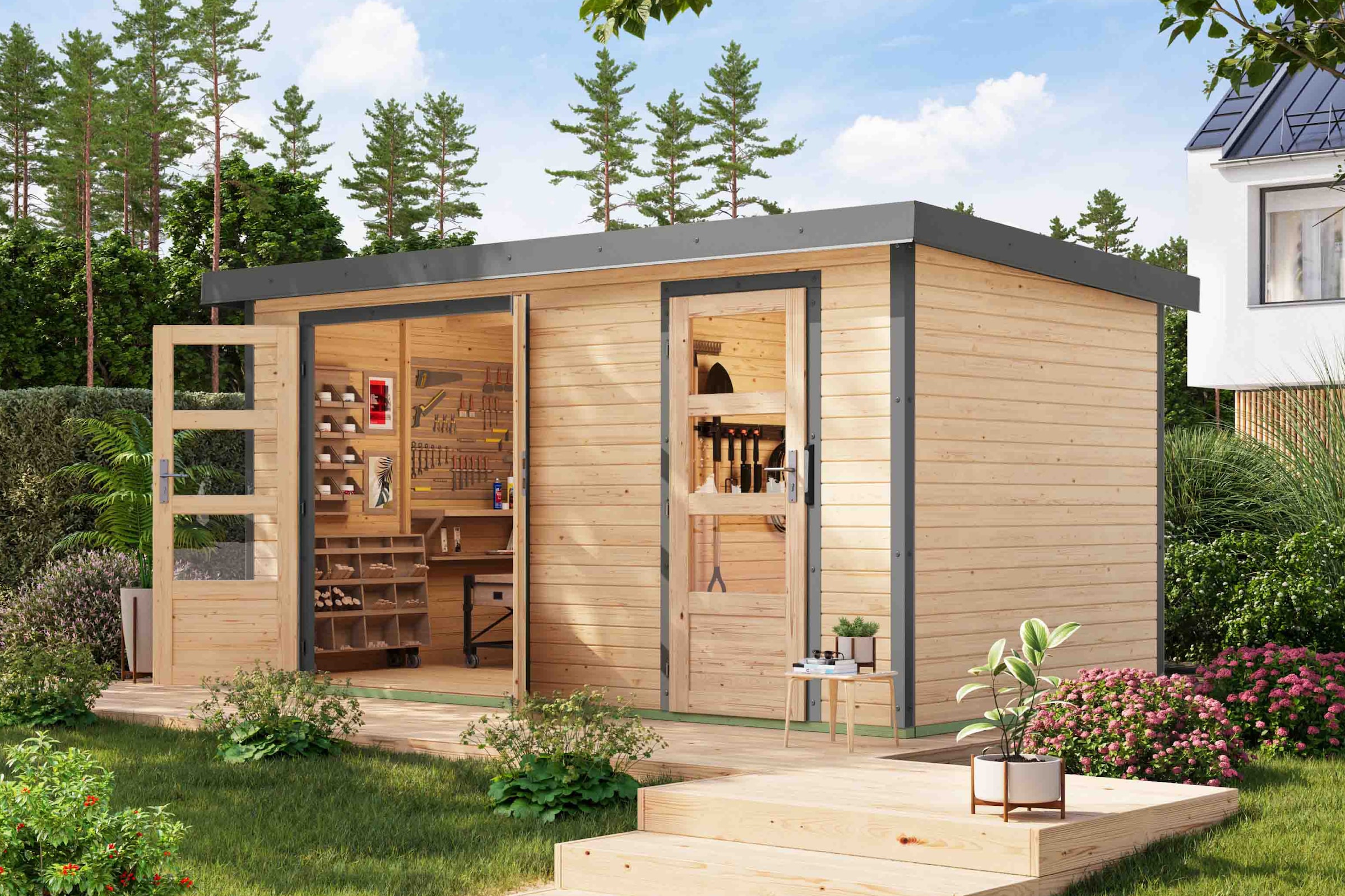 Karibu Gartenhaus »Merkurino, in verschiedenen Farben«